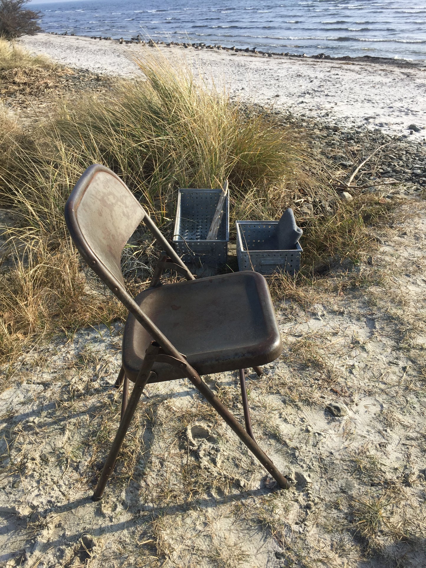 Rå og lækker cargo klapstol i metal (Prisen er pr. stk.)