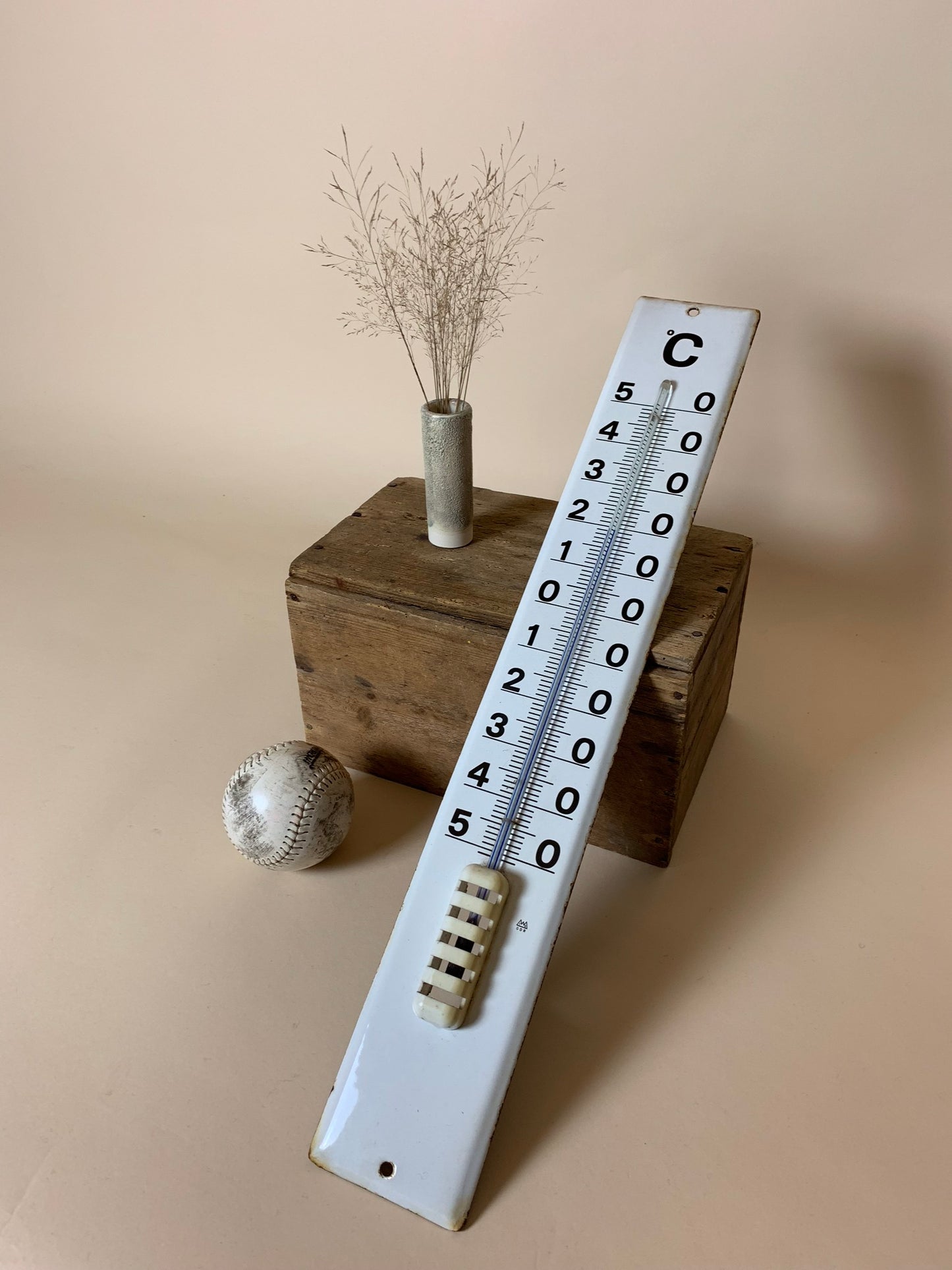 Skønt gammelt emaljetermometer