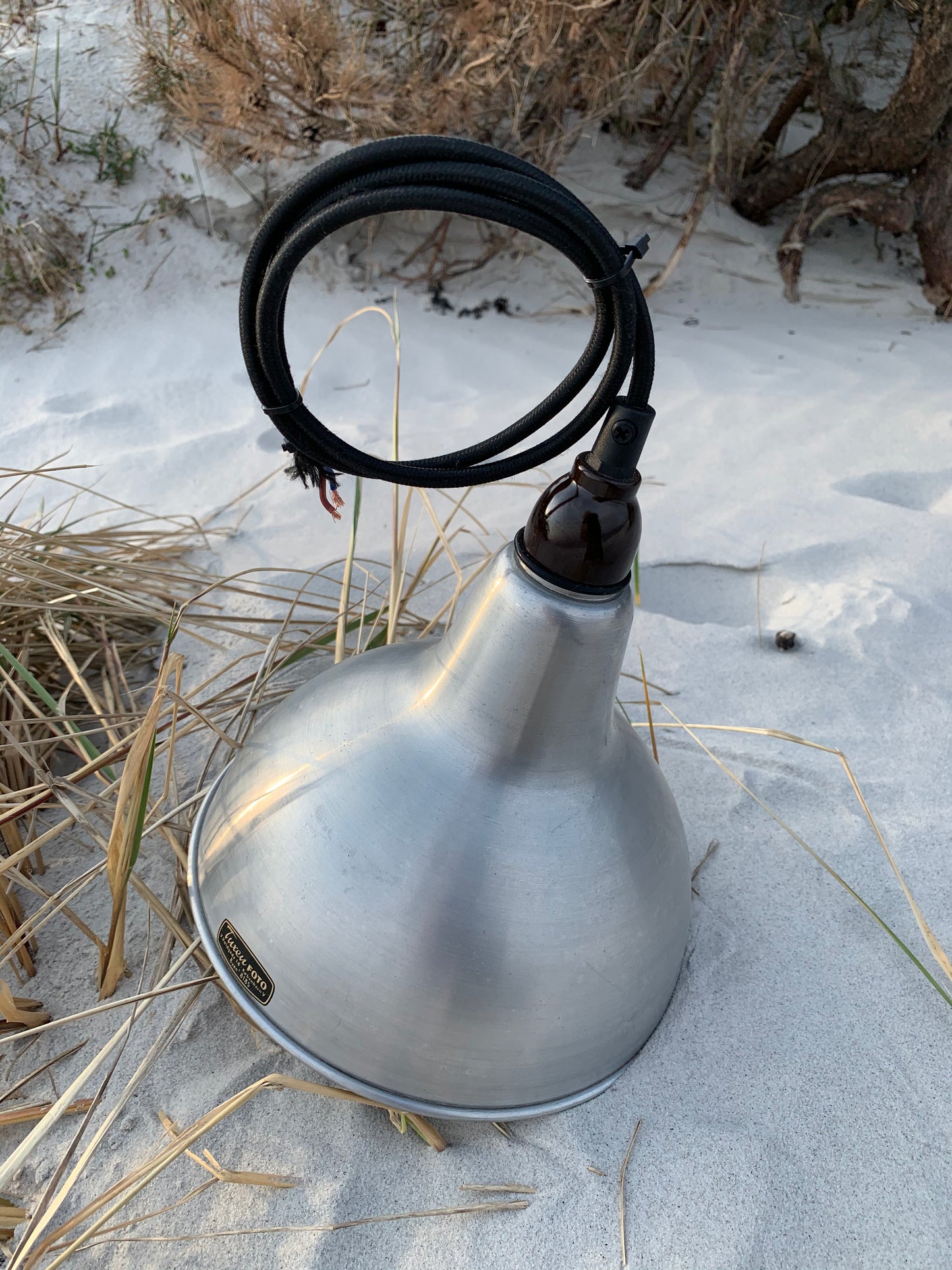 Industriel lampe med sjov detalje