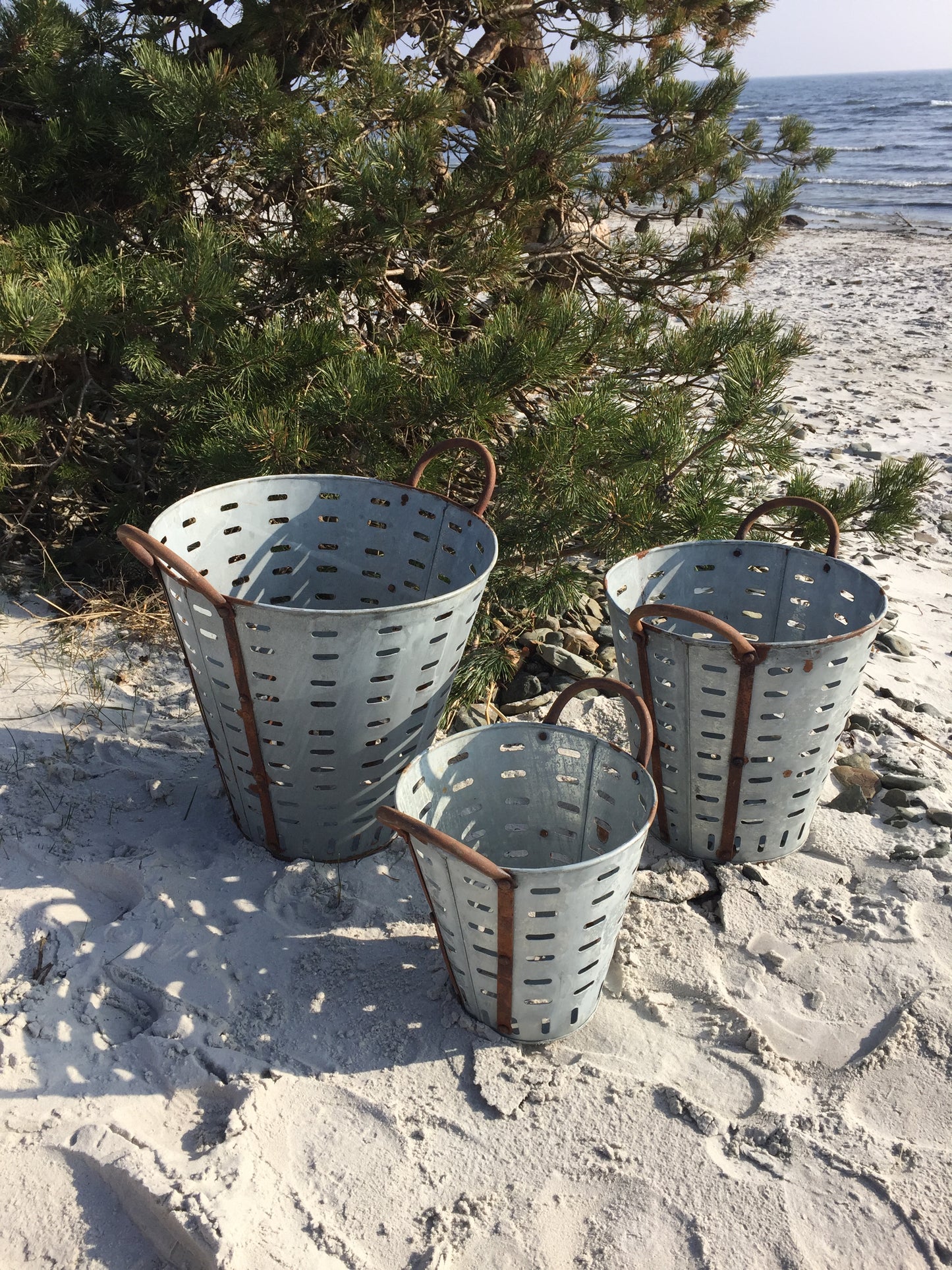 Olivenspand med lækker patina (Prisen er pr. stk. for den mindste spand)