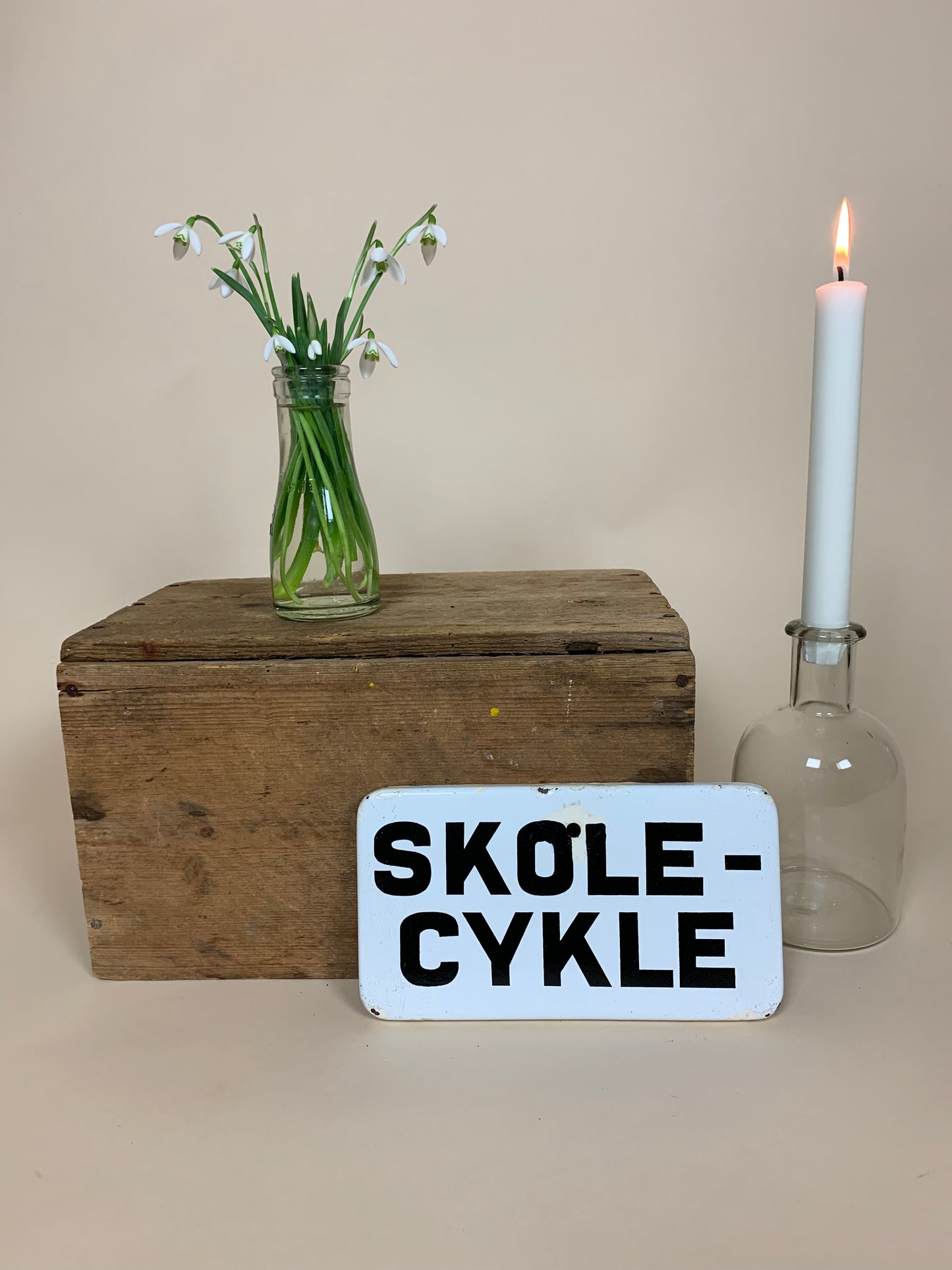 Emaljeskilt - Skole cykle