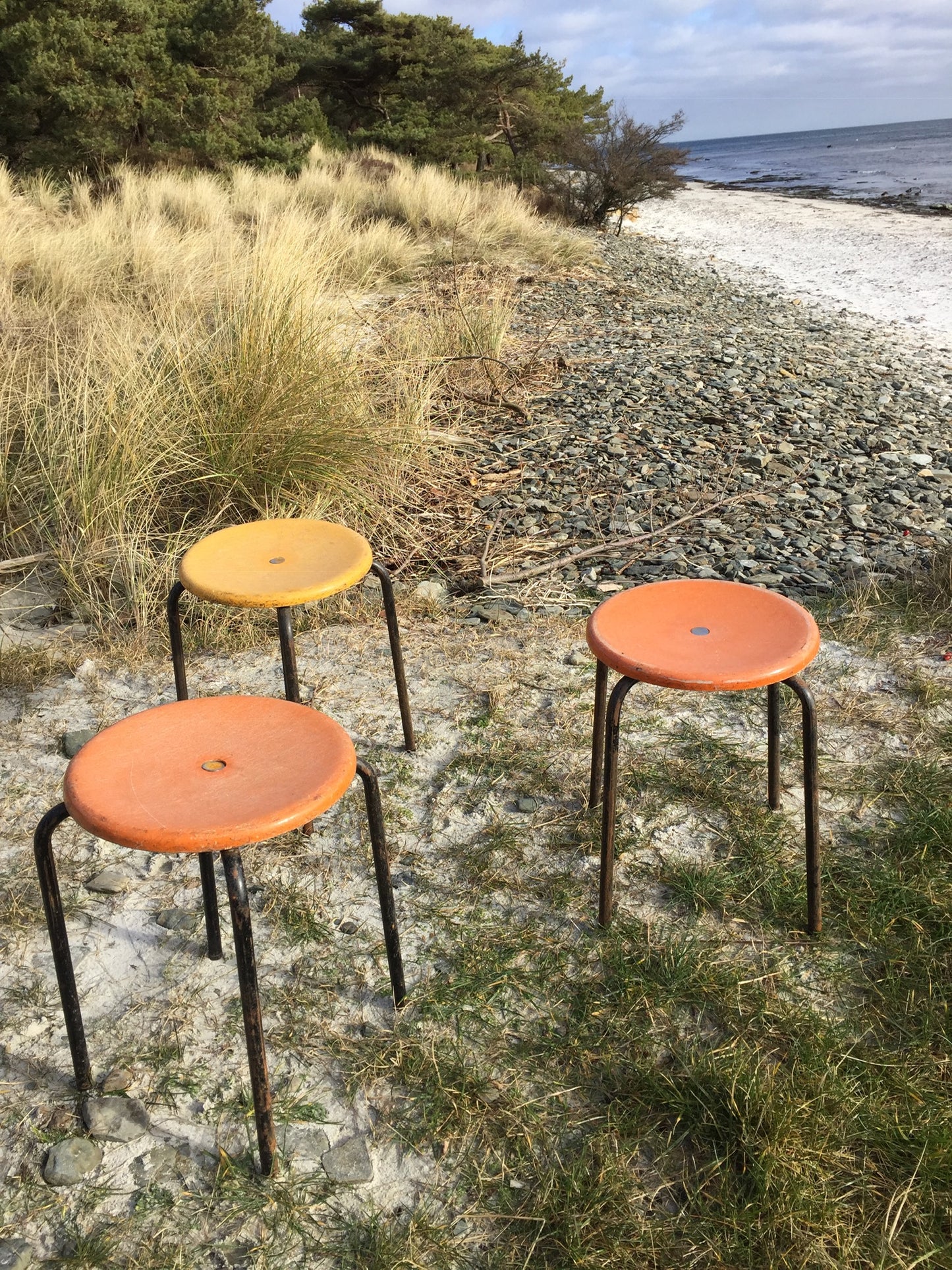 Glasfiber taburet med masser af patina