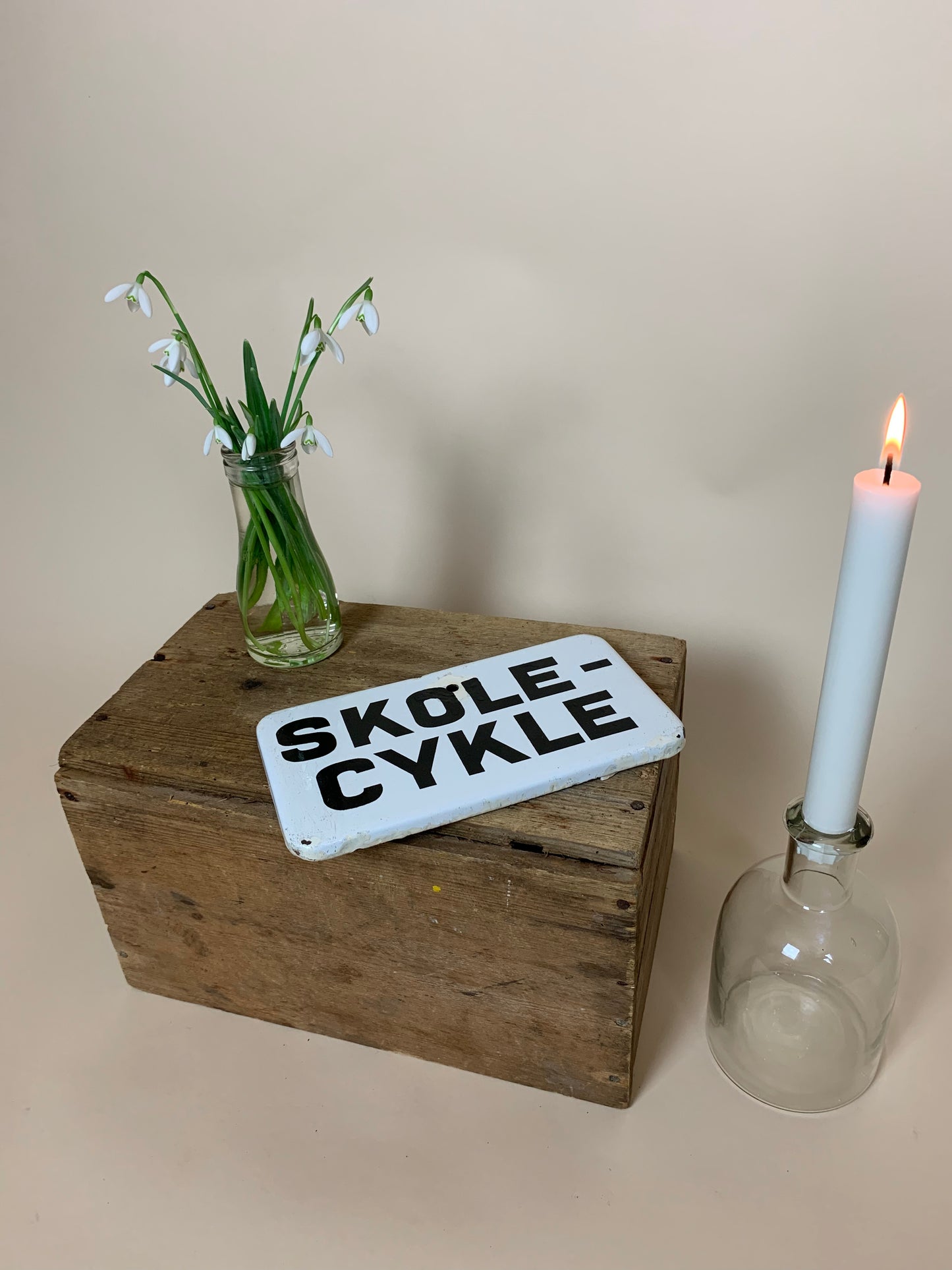 Emaljeskilt - Skole cykle