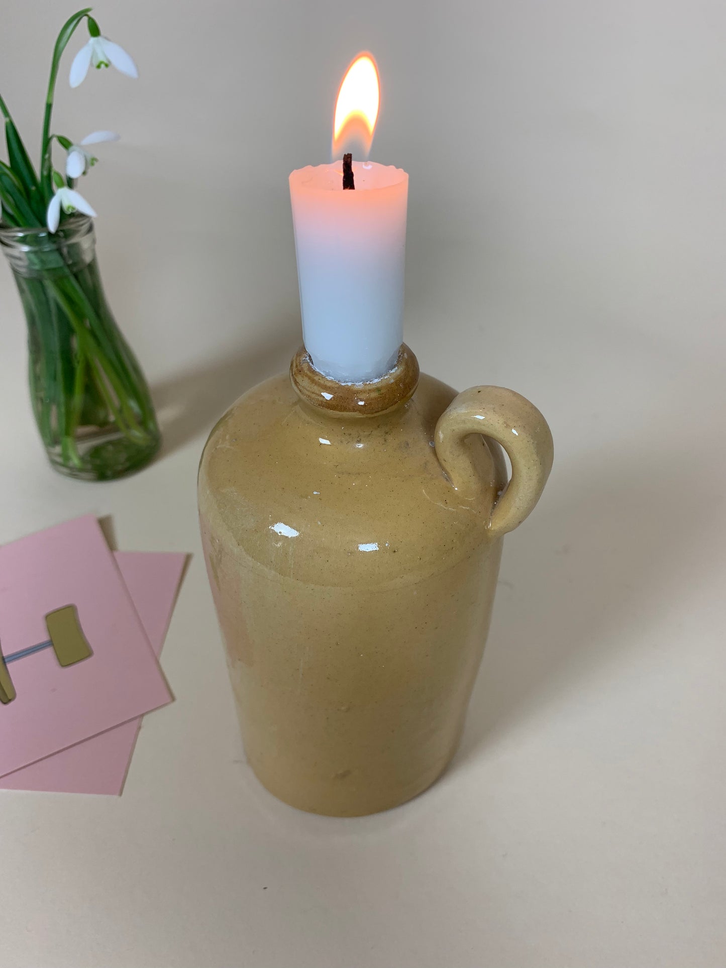 Skøn Fransk keramikdunk (kan anvendes til lys)