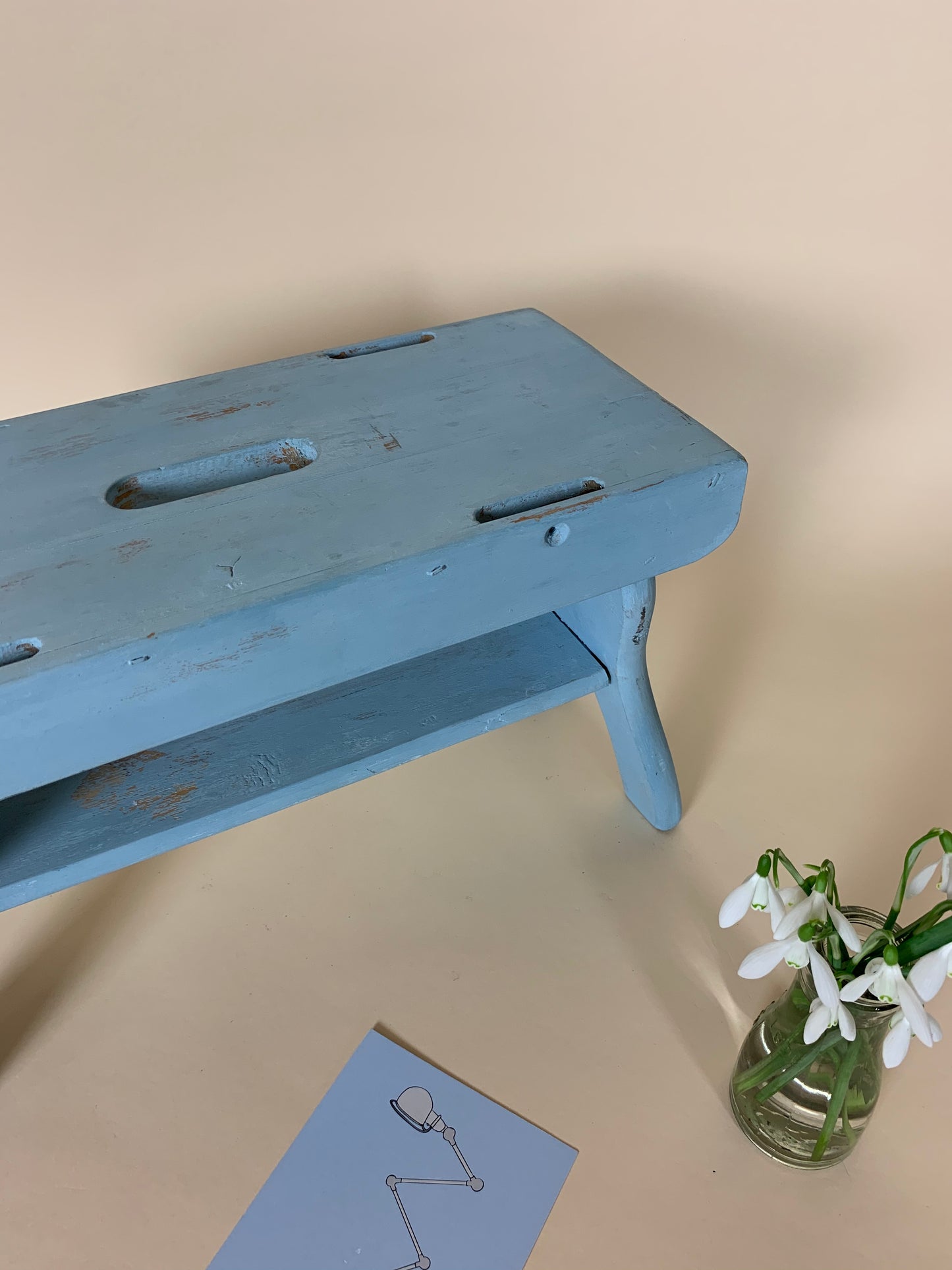 Skøn skammel i lyseblå
