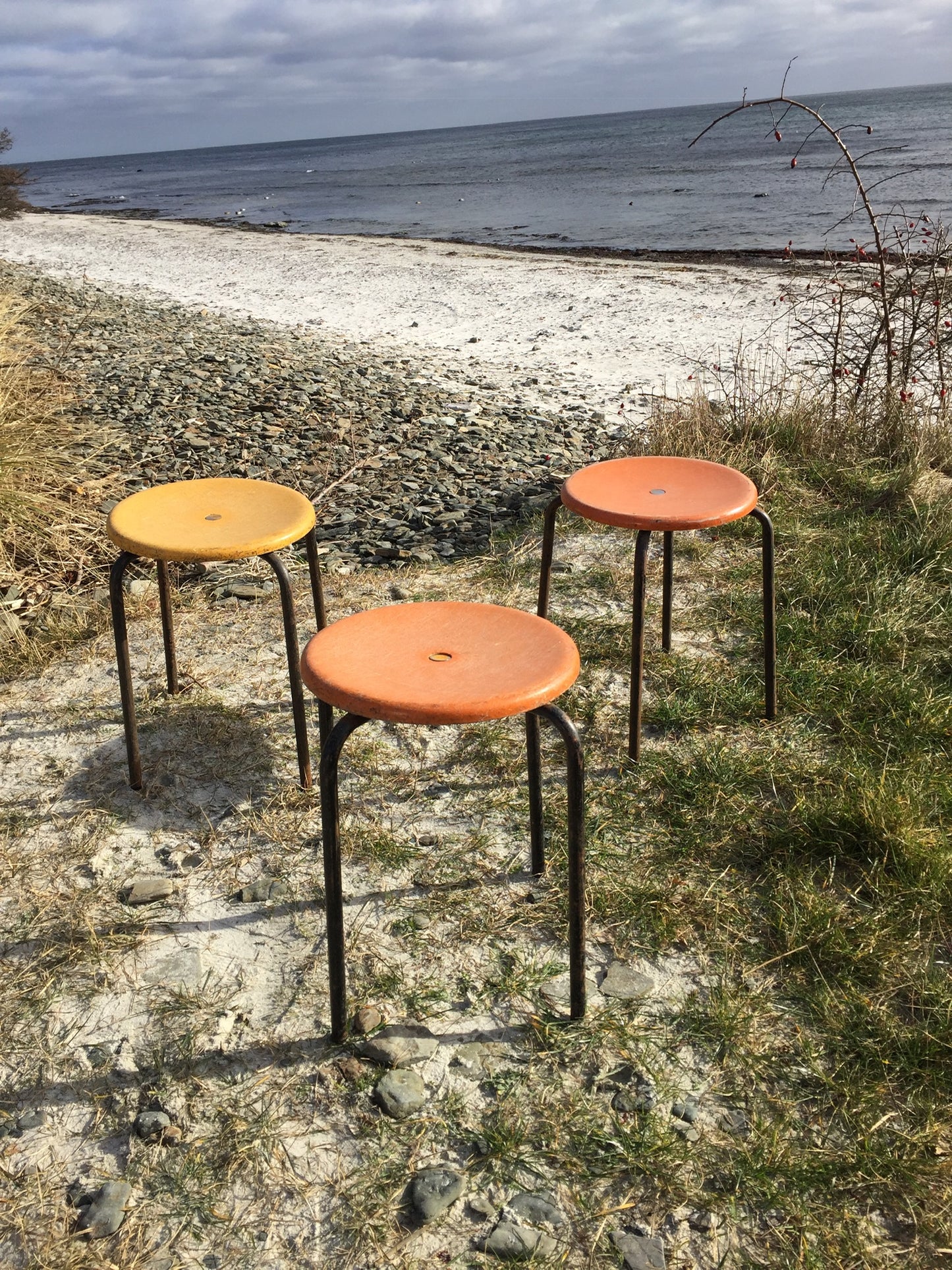 Glasfiber taburet med masser af patina