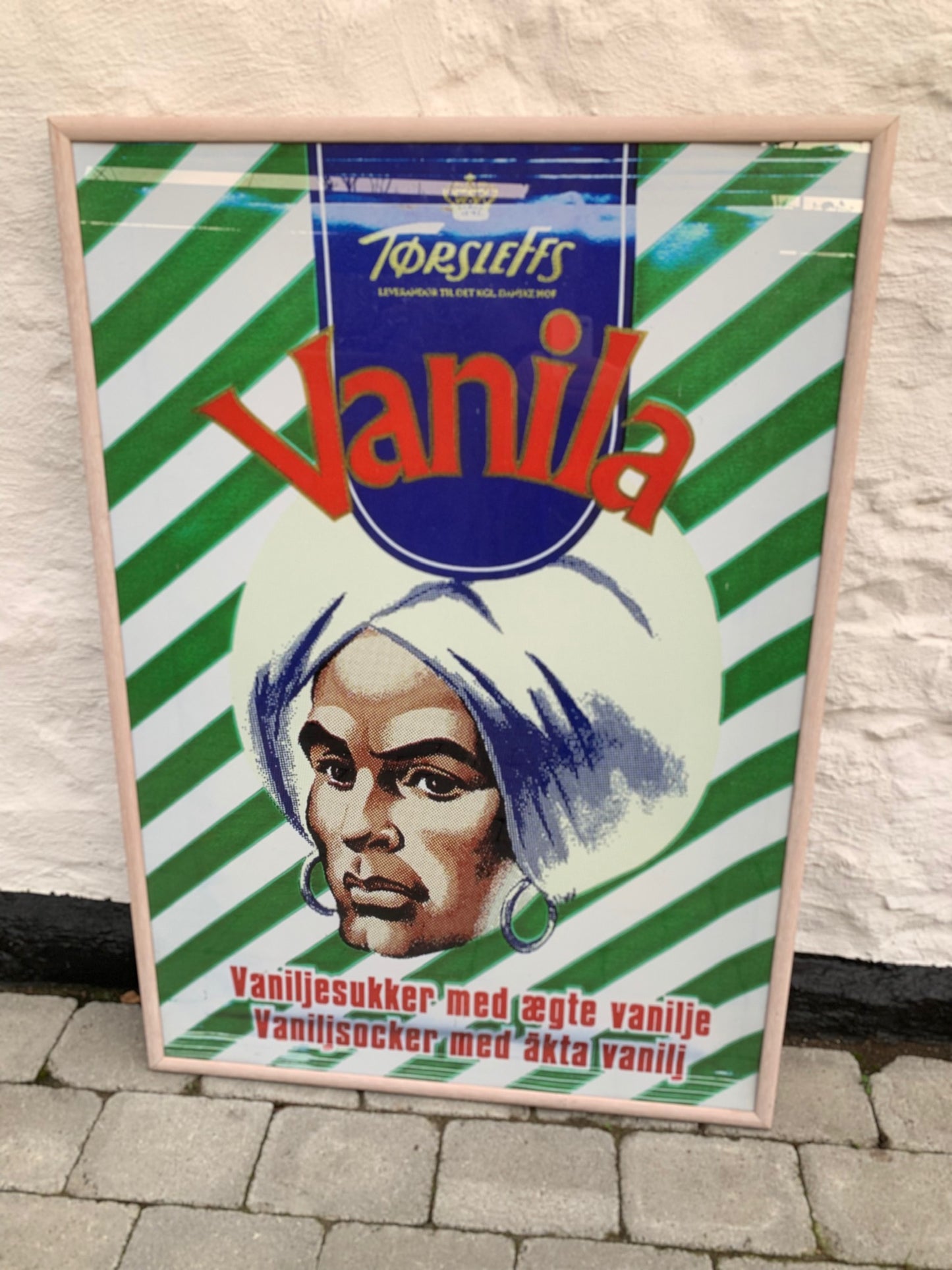 Skønt og stort vanila billede med ramme