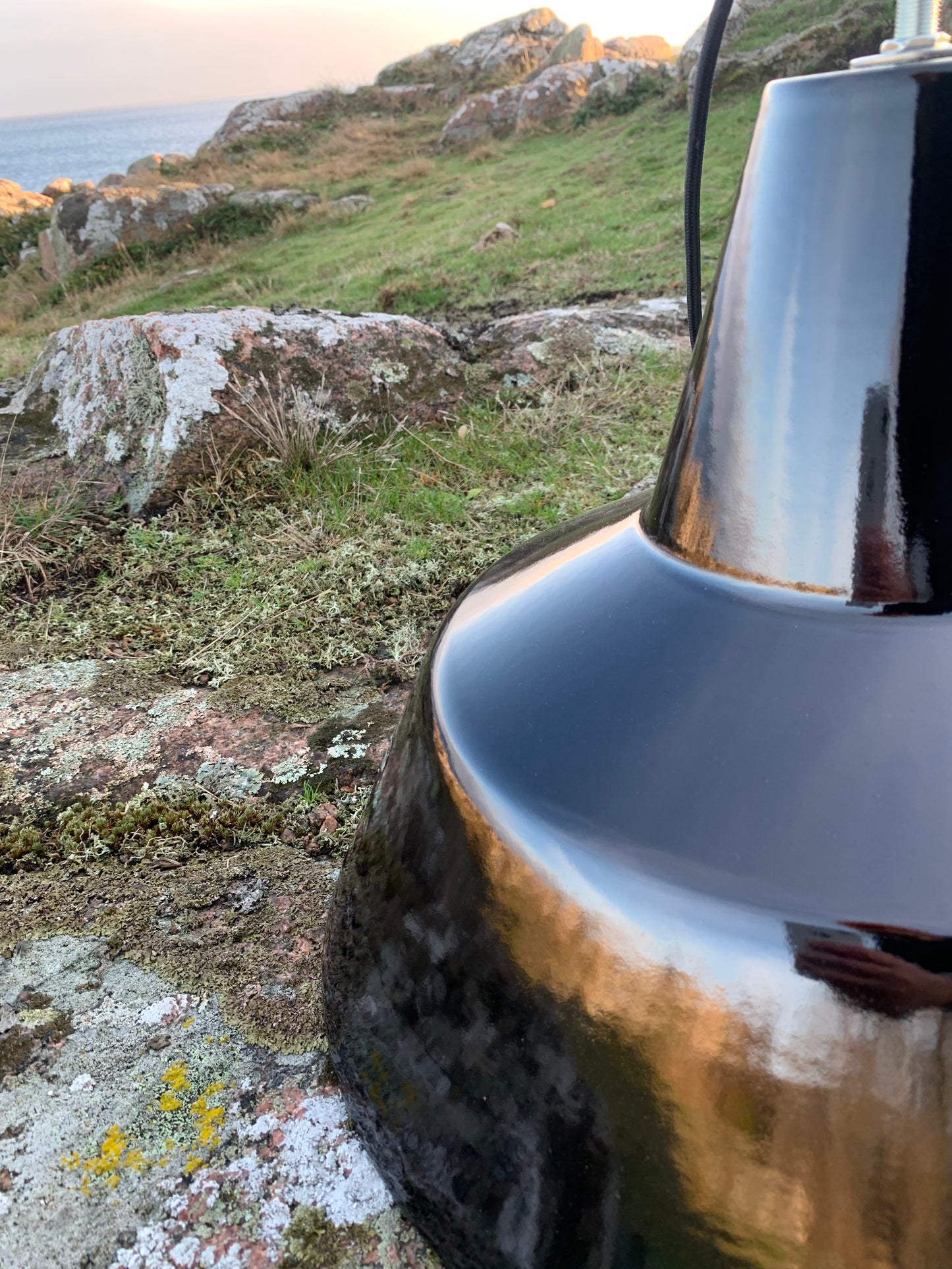 Værkstedslampe i emalje - Sort