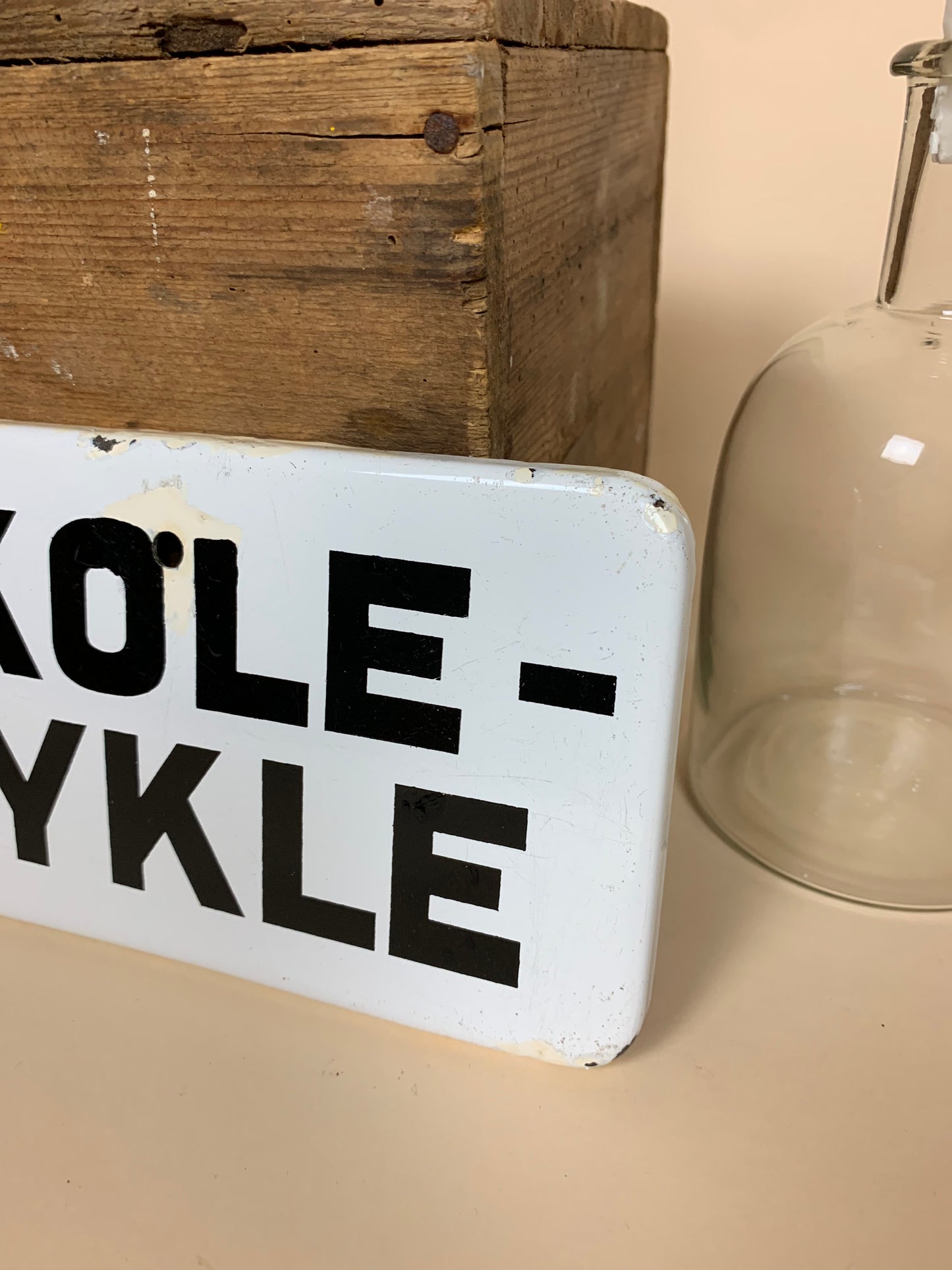 Emaljeskilt - Skole cykle