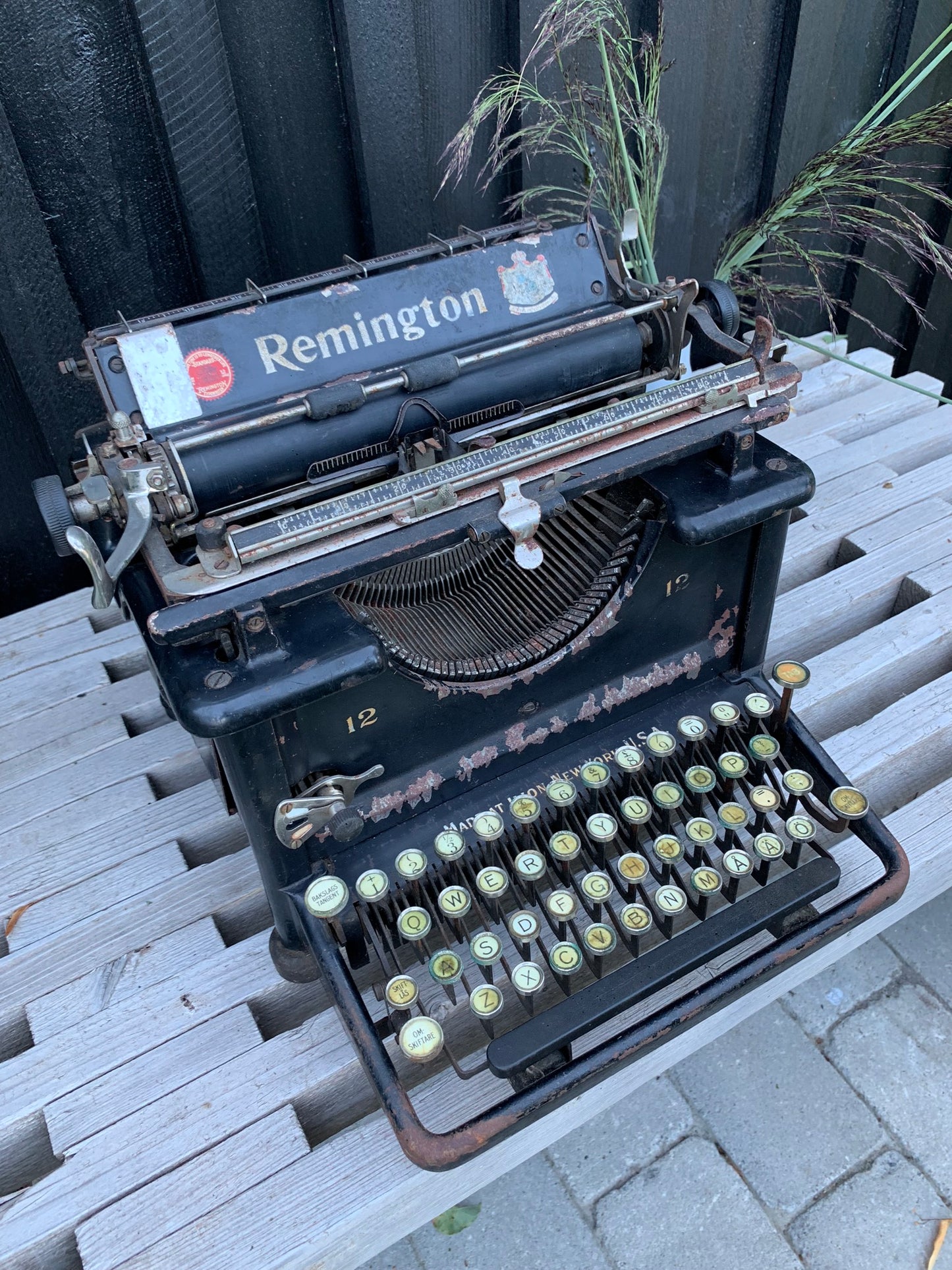 Remington skrivemaskine med skøn patina