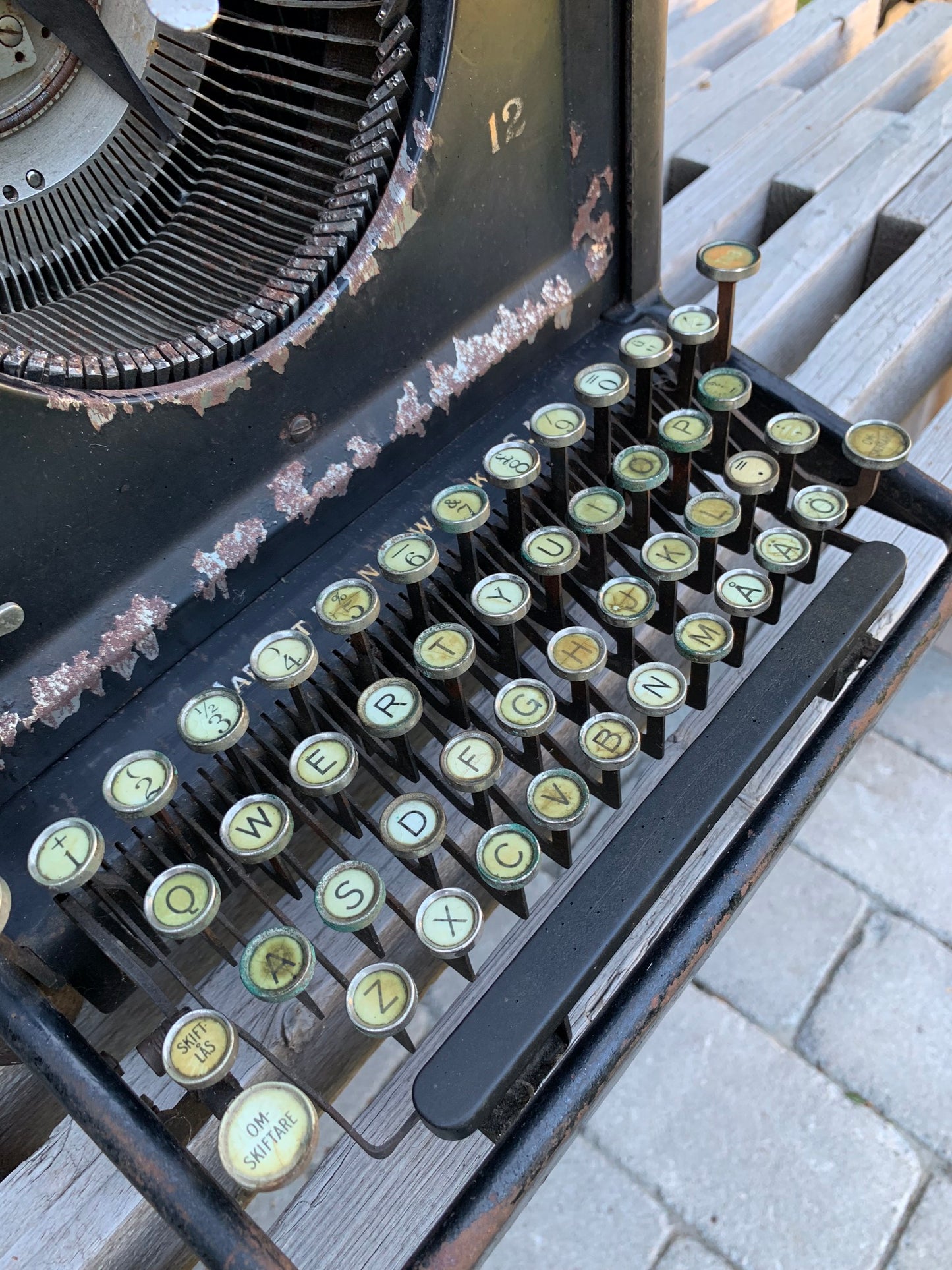 Remington skrivemaskine med skøn patina