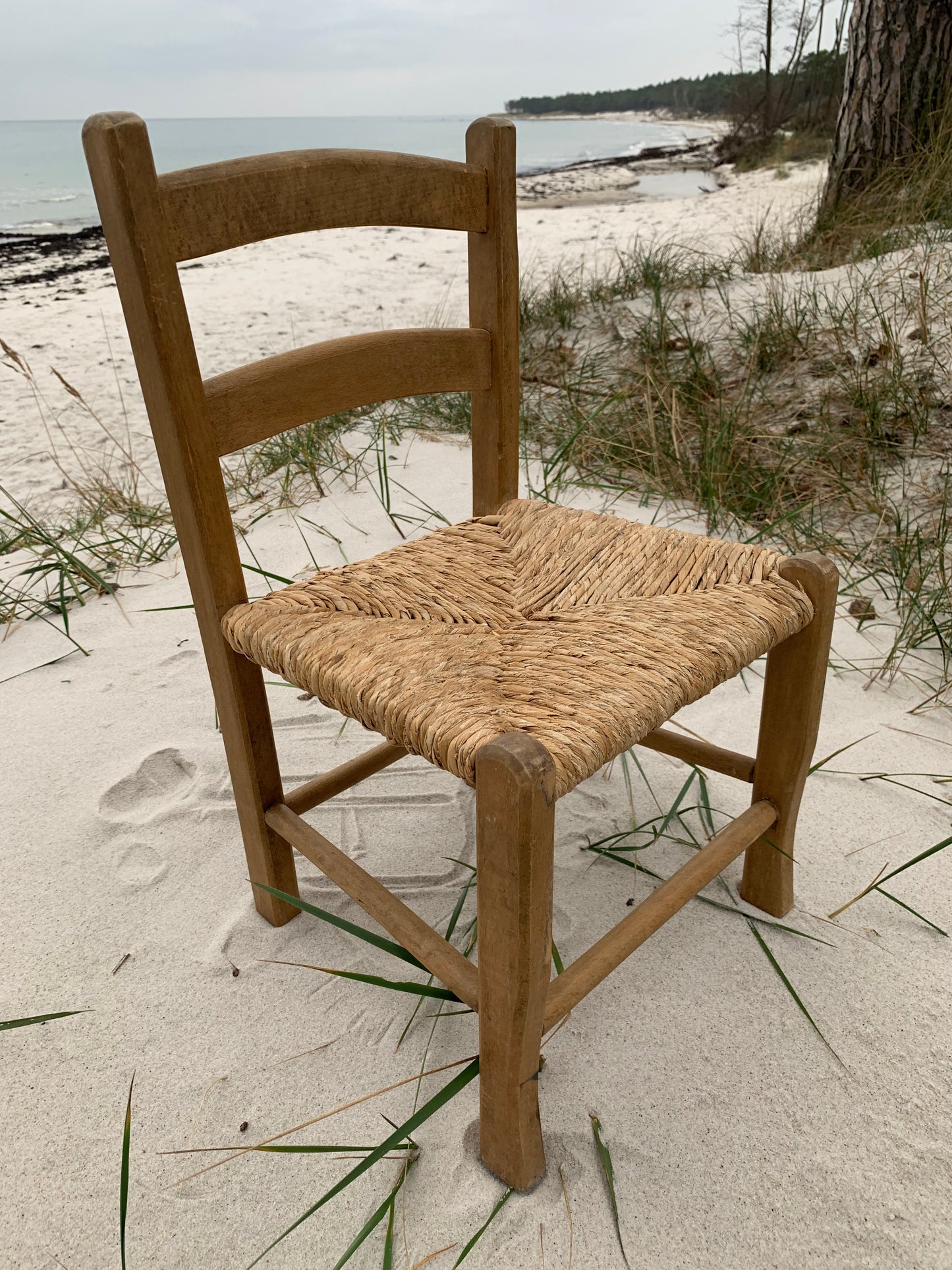 Fransk børnestol med fletsæde