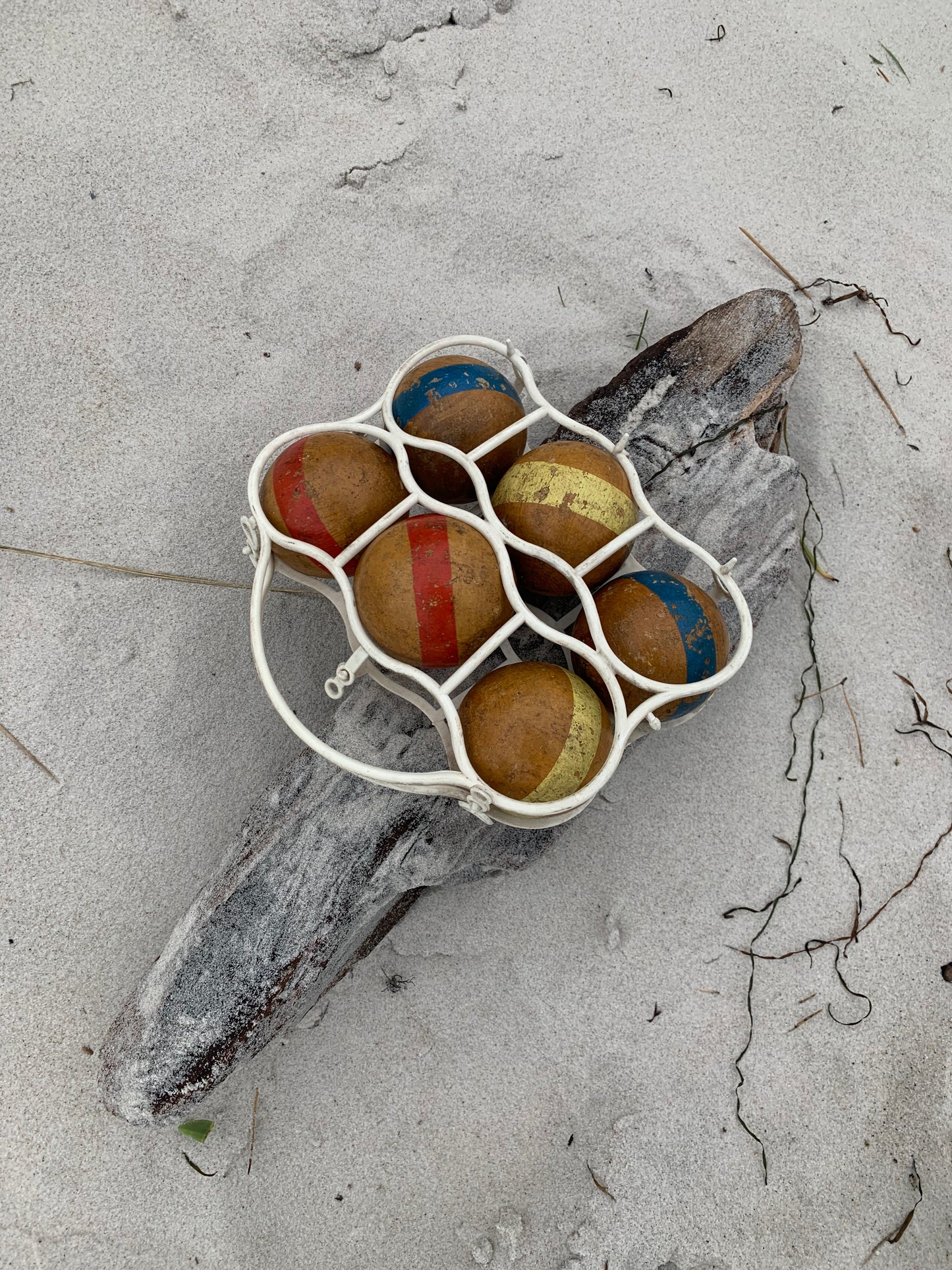 Gammelt Boules spil med 6 trækugler