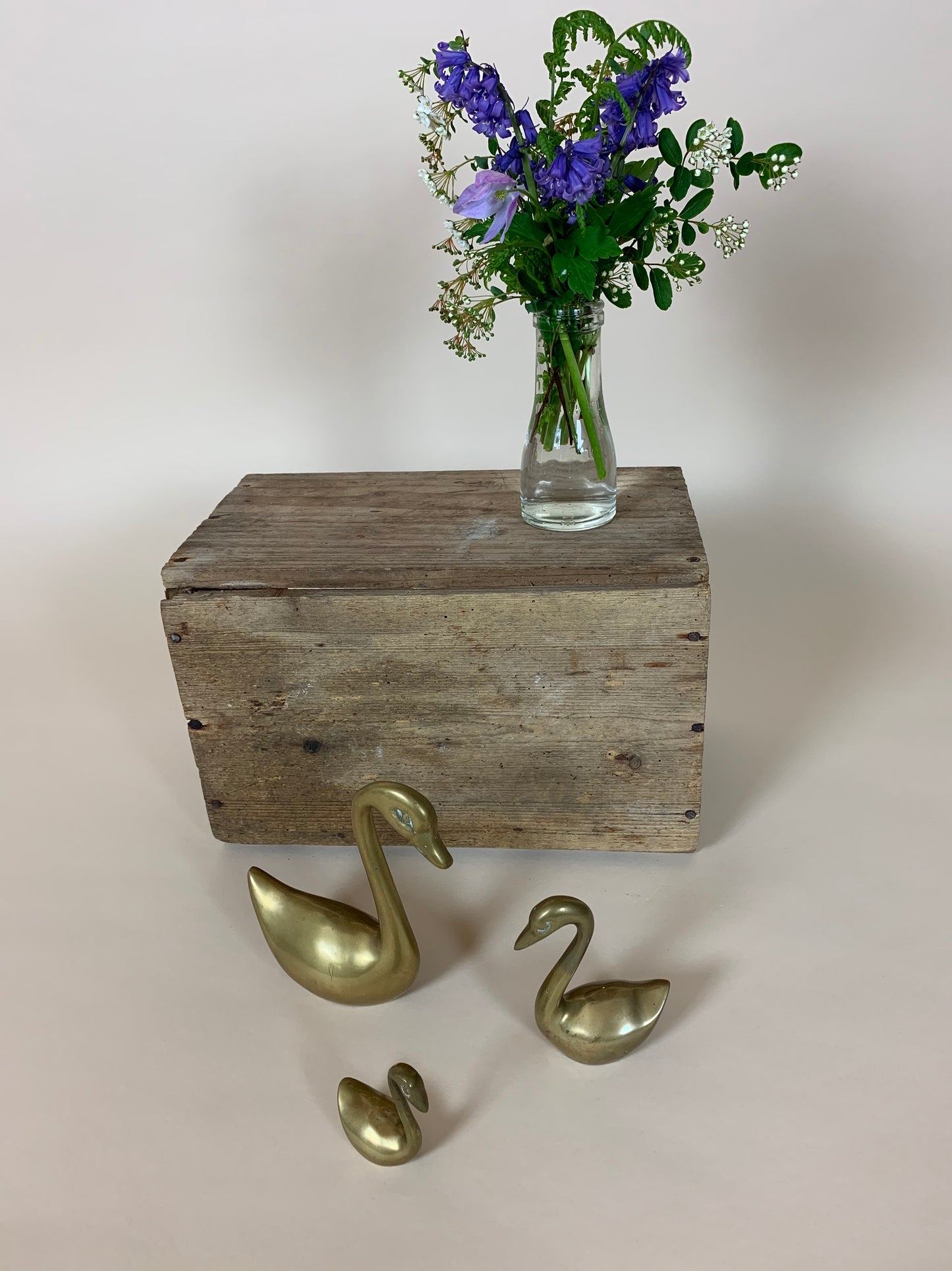 Tre skønne messing svaner