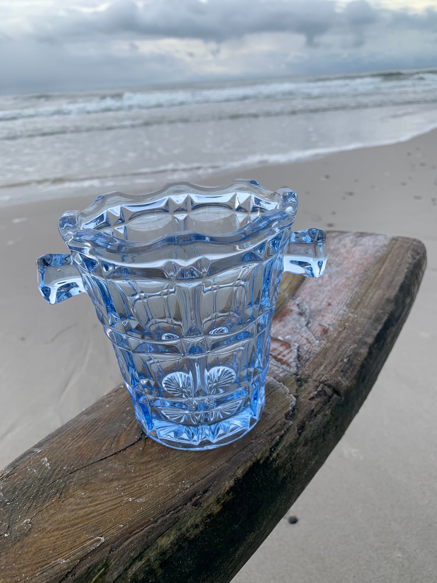 Isspand i glas - Blå