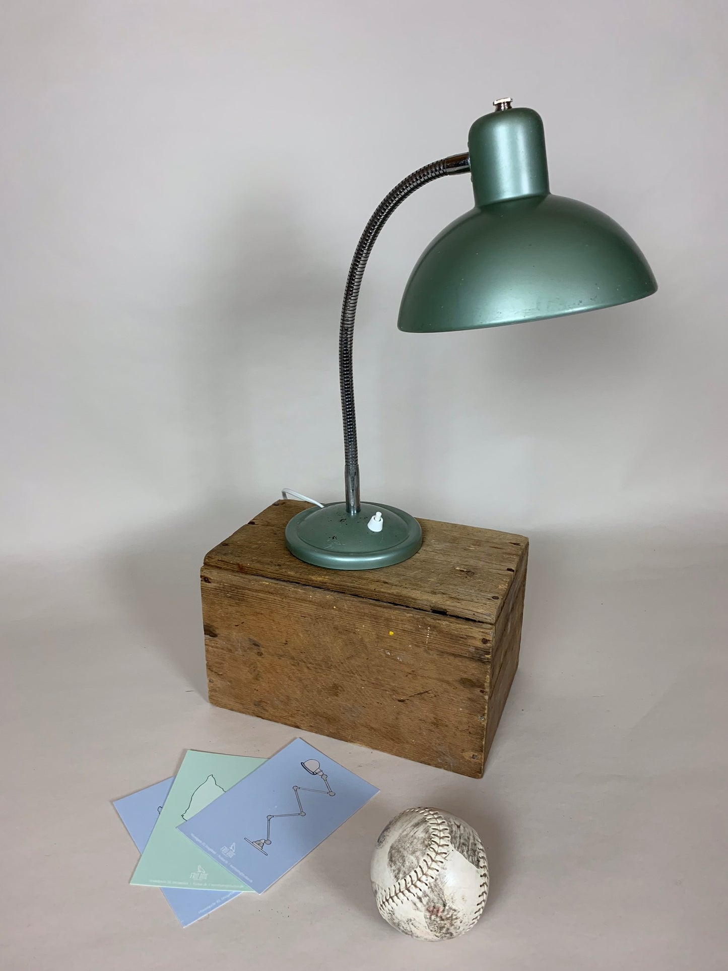 Lækker grøn Fransk vintage bordlampe
