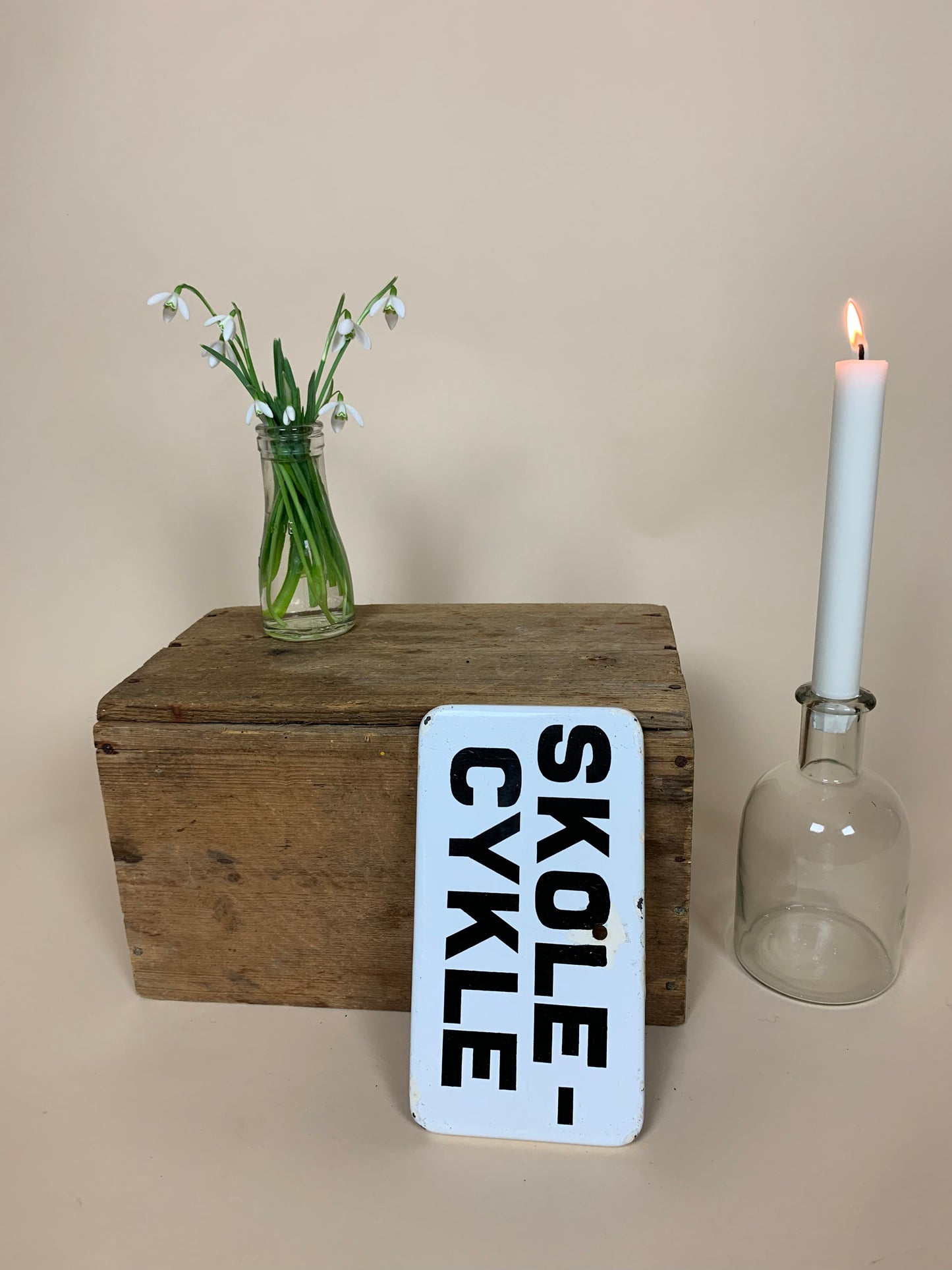 Emaljeskilt - Skole cykle