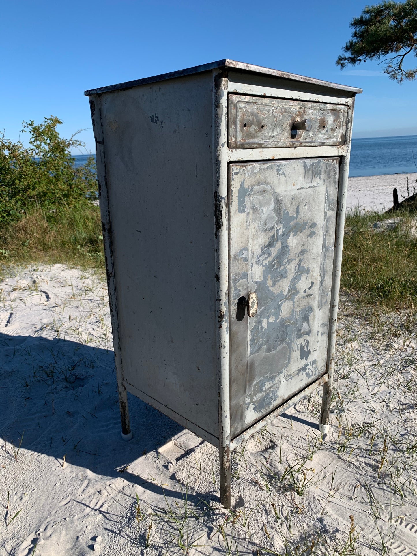 Industrielt klinik skab/bord med skuffe