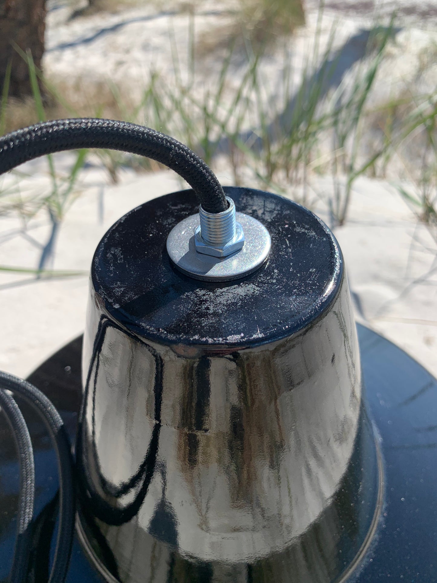 Værkstedslampe i emalje - Sort