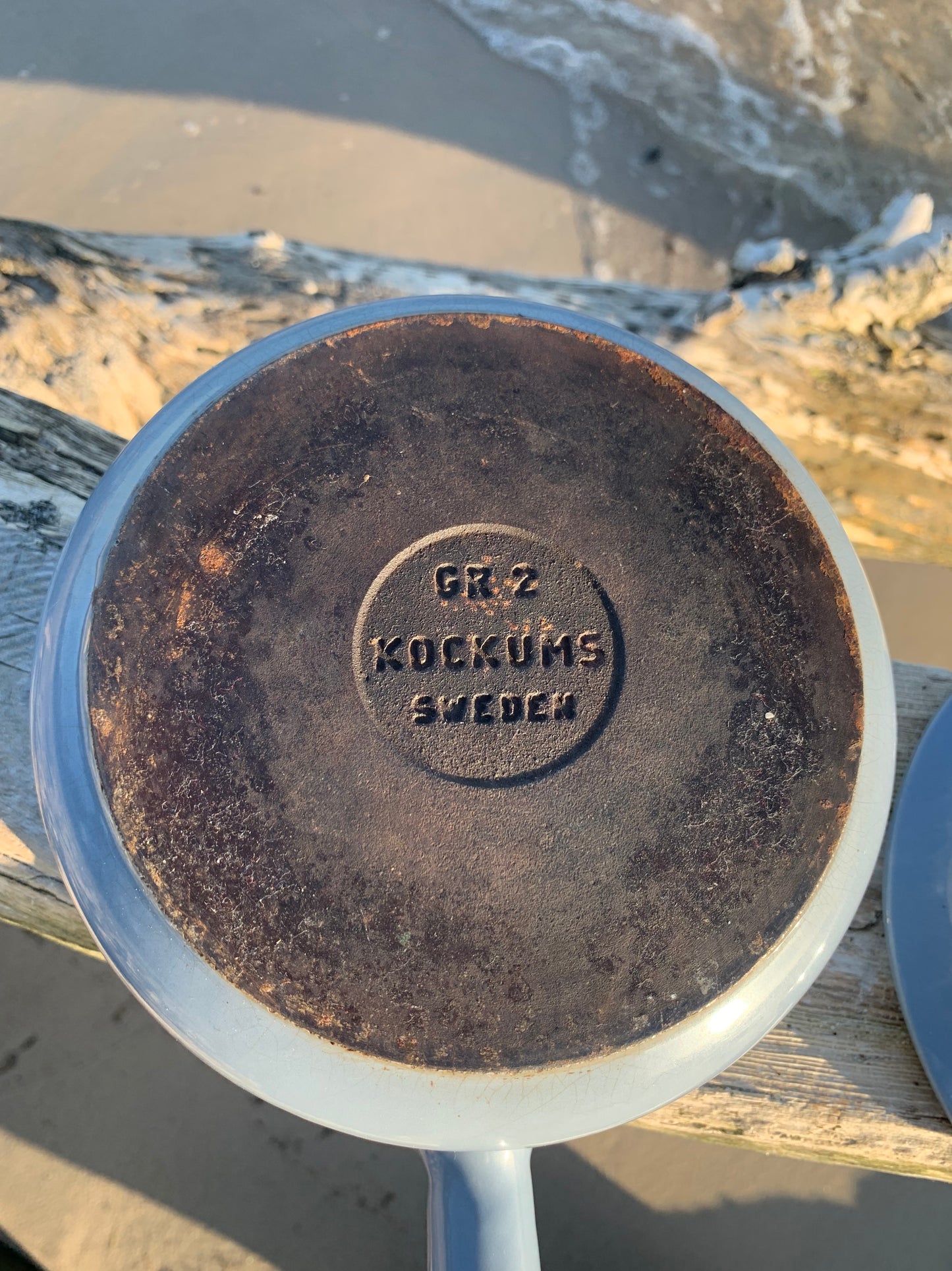 Kockum emalje kasserolle med låg