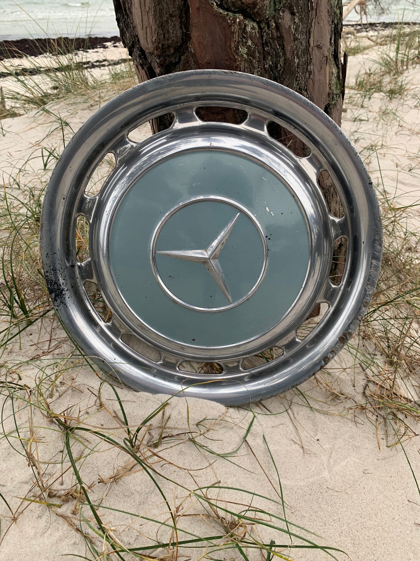 Mercedes hjulkapsel - Grå/blå