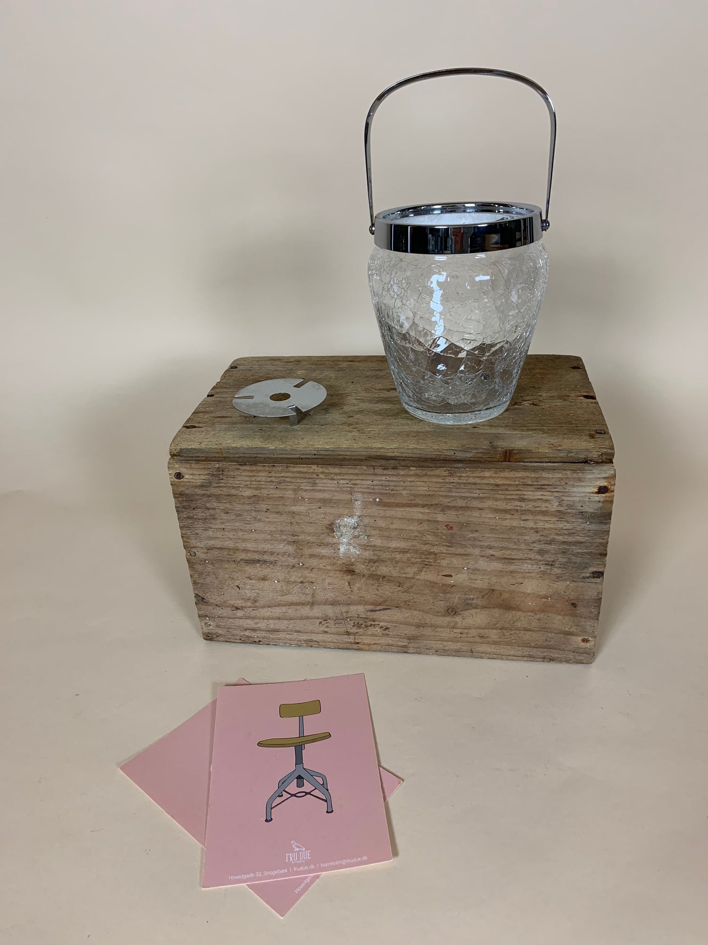 Isspand i glas med stålkant