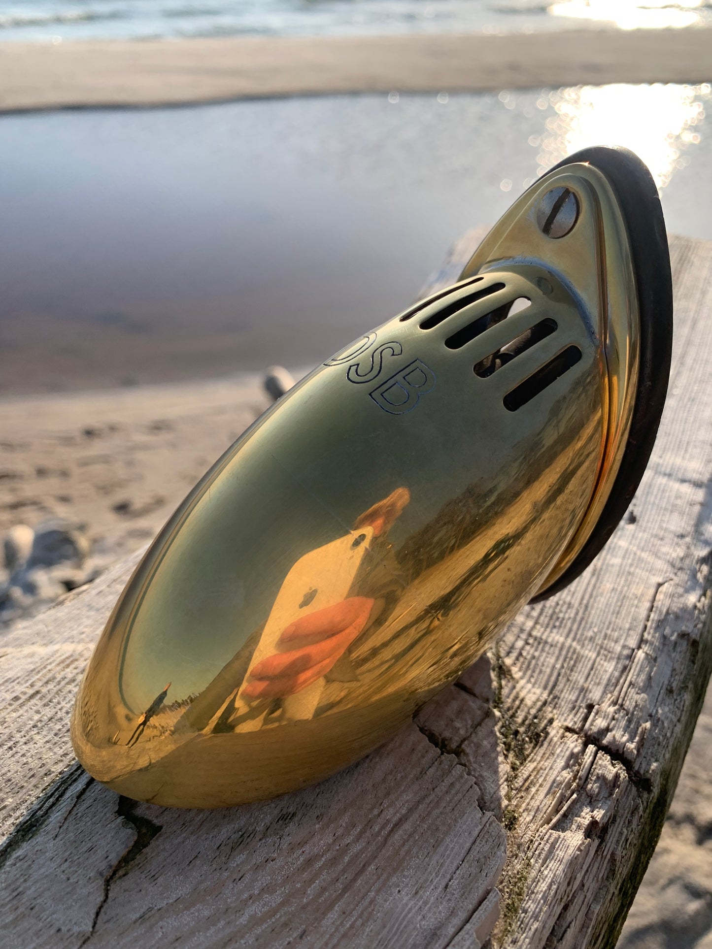 DSB lampe fra sovekupé - Messing