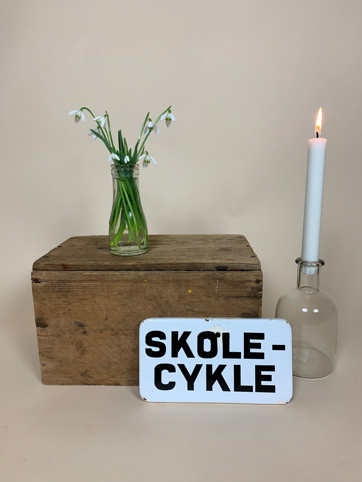 Emaljeskilt - Skole cykle