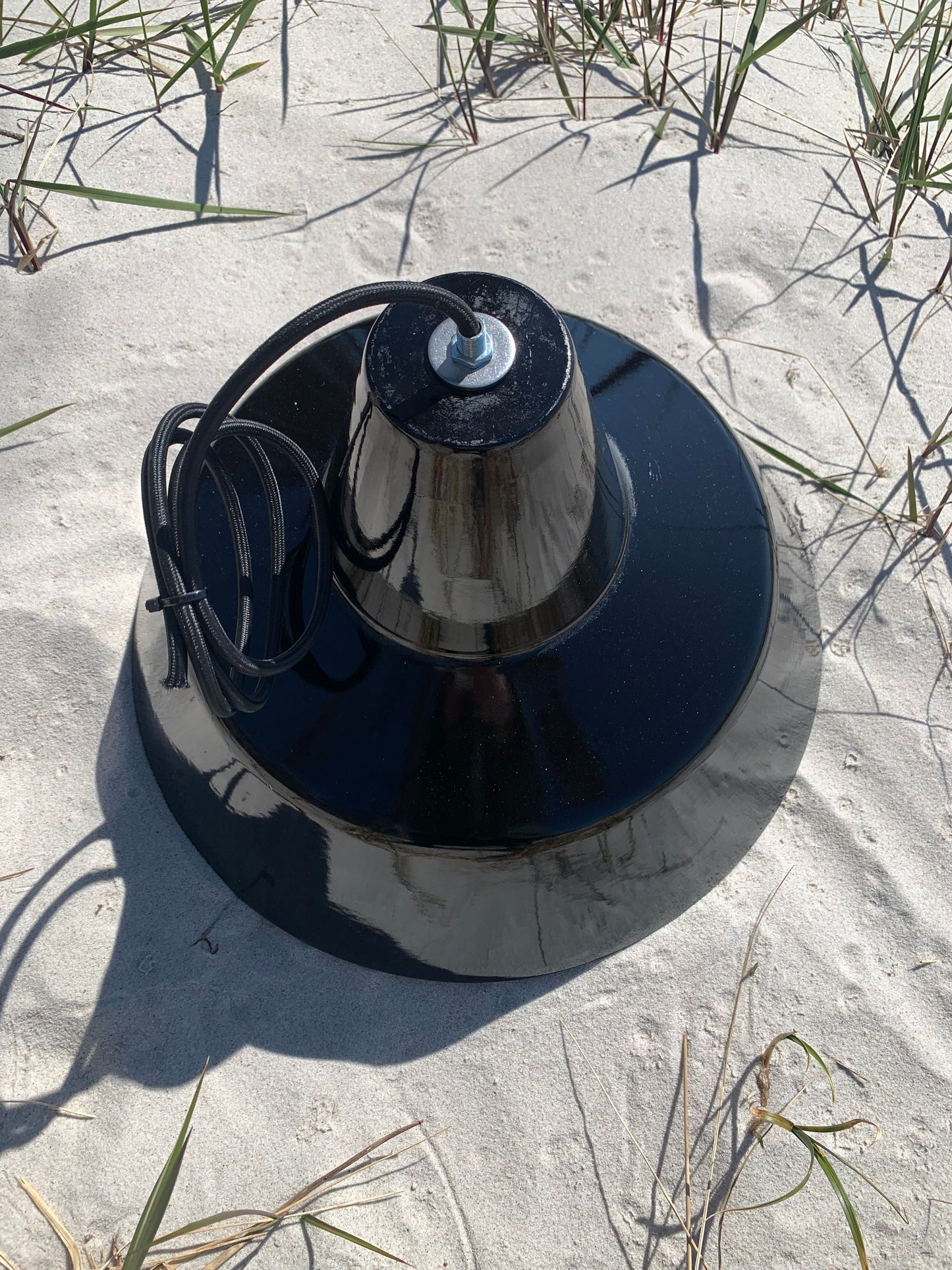 Værkstedslampe i emalje - Sort