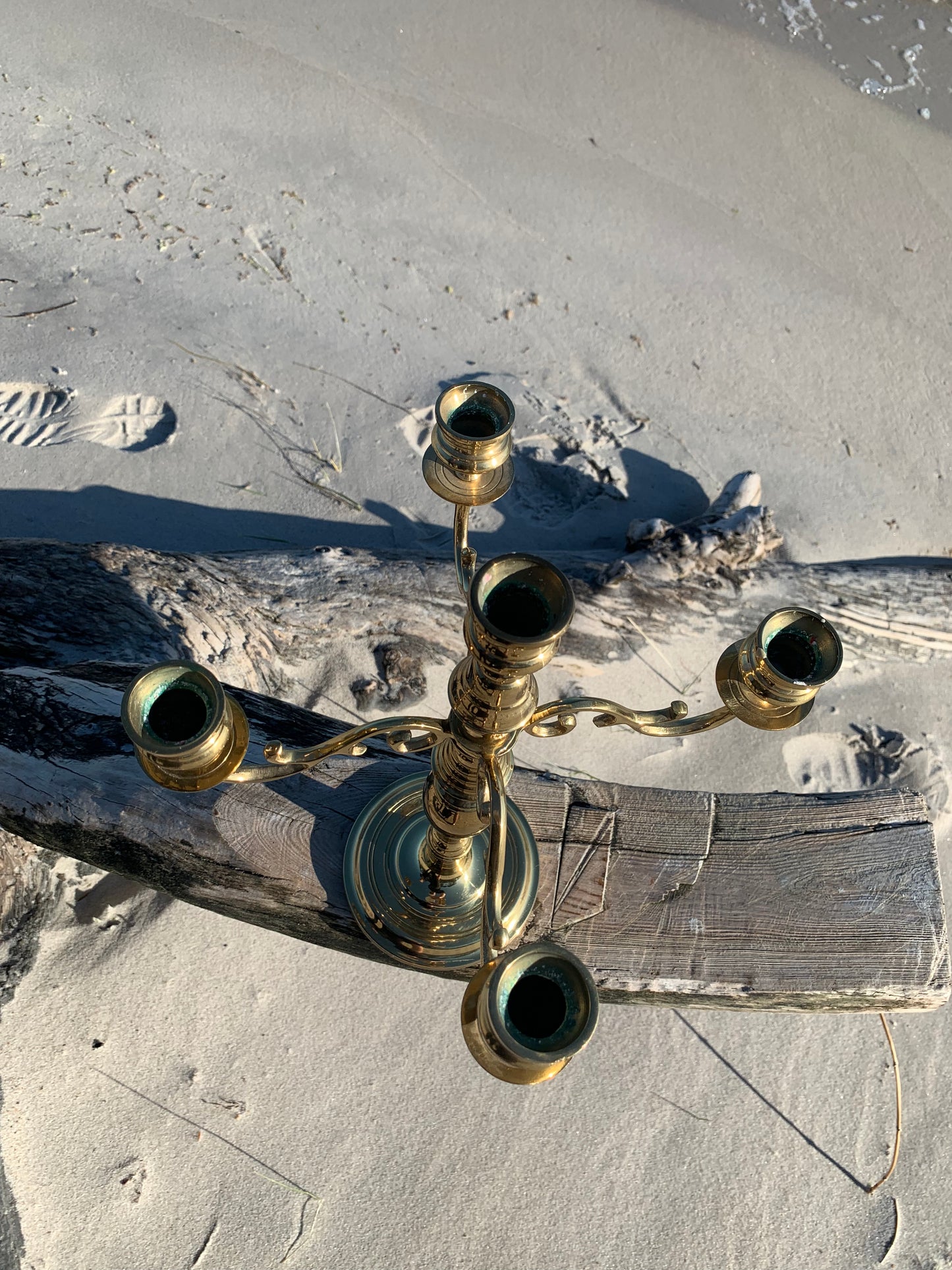 Messingstage til fem lys