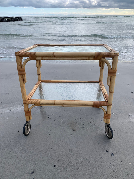 Rullebord/vogn i bambus