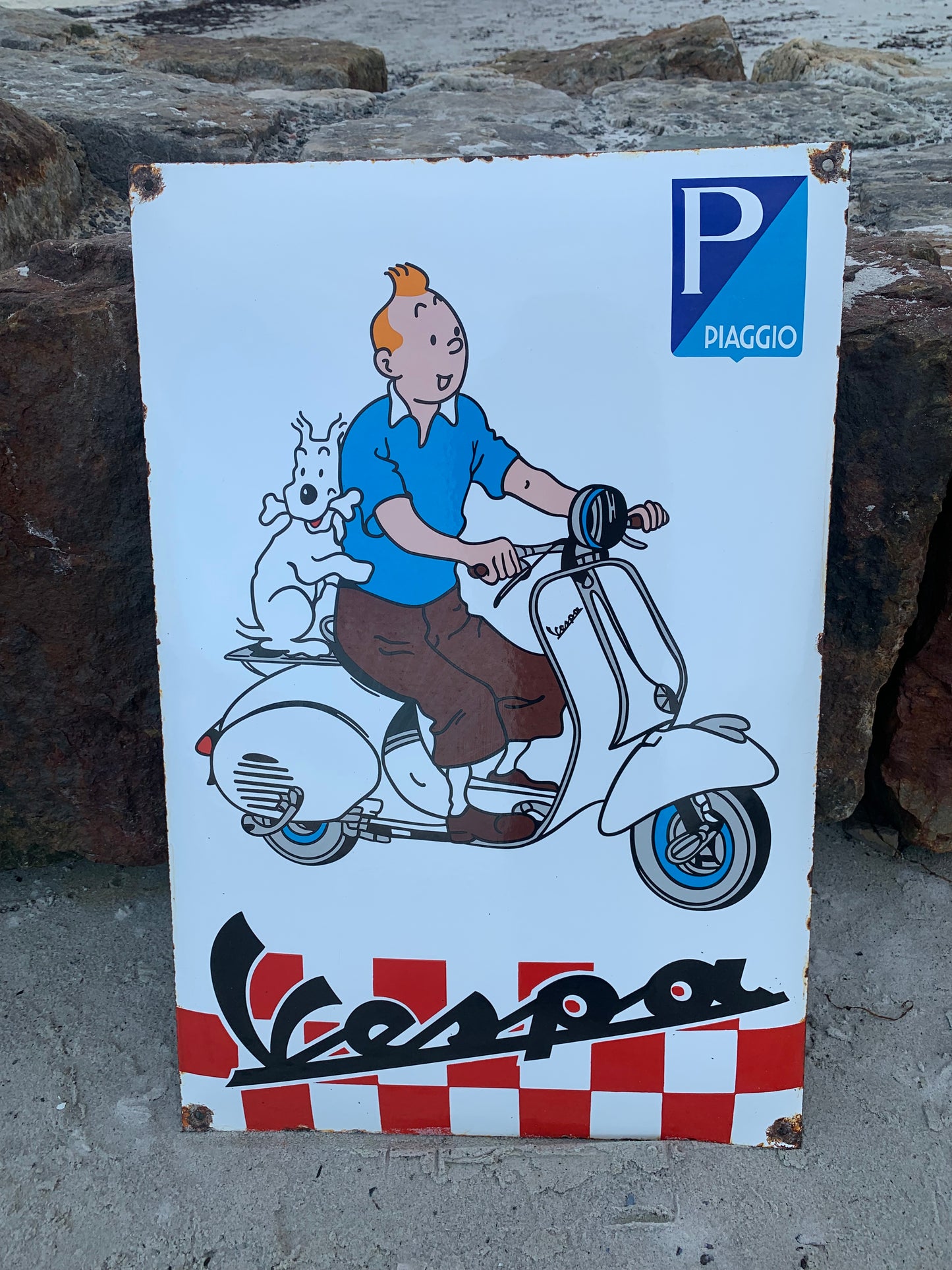 Tintin og Vespa skilt