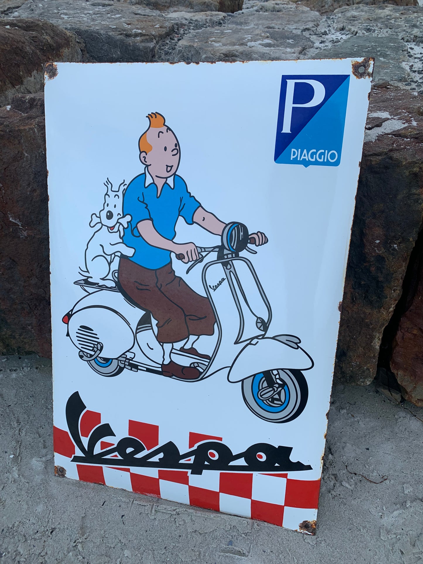 Tintin og Vespa skilt
