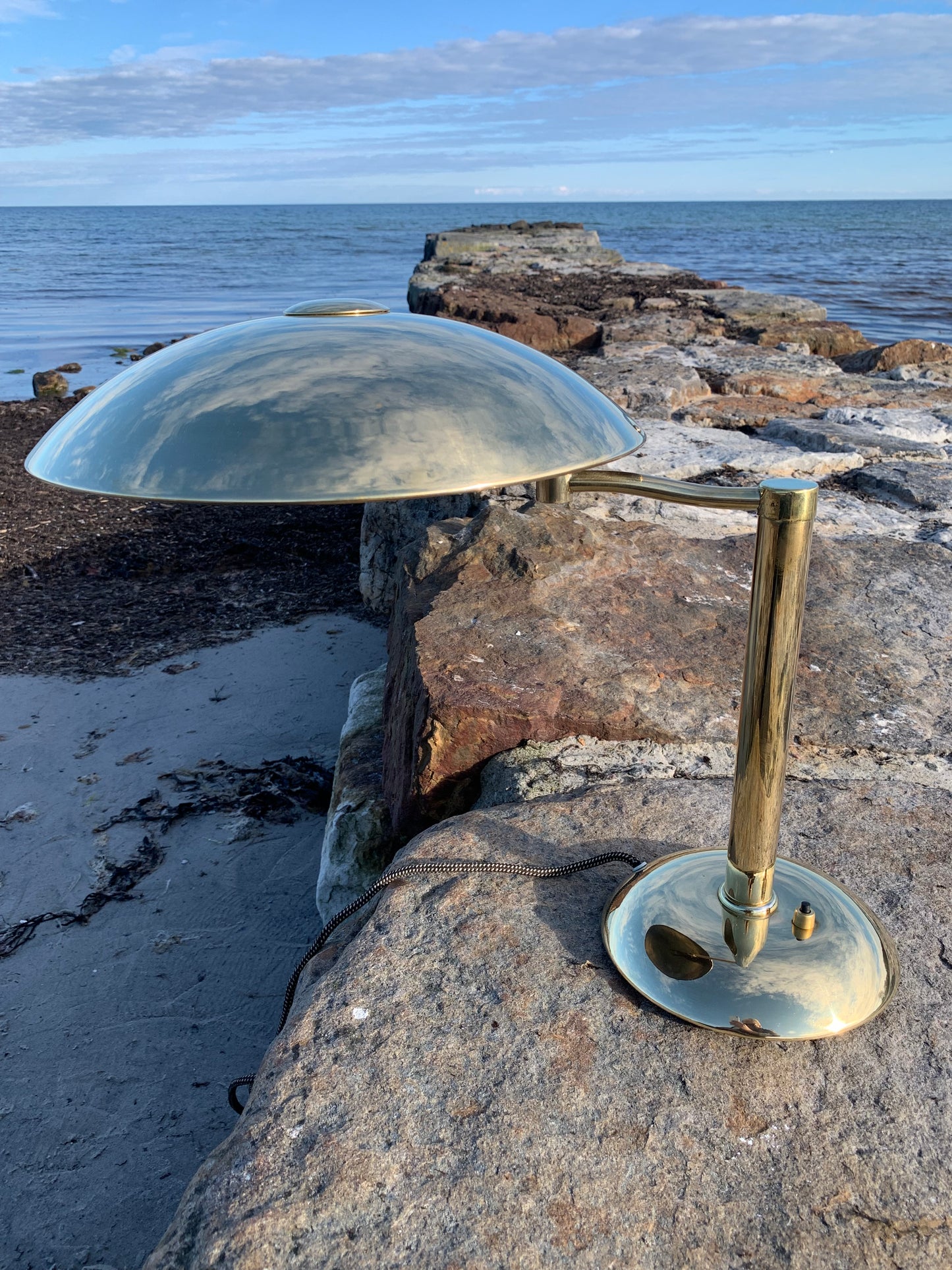 Egon Hildebrand messing lampe med svingarm