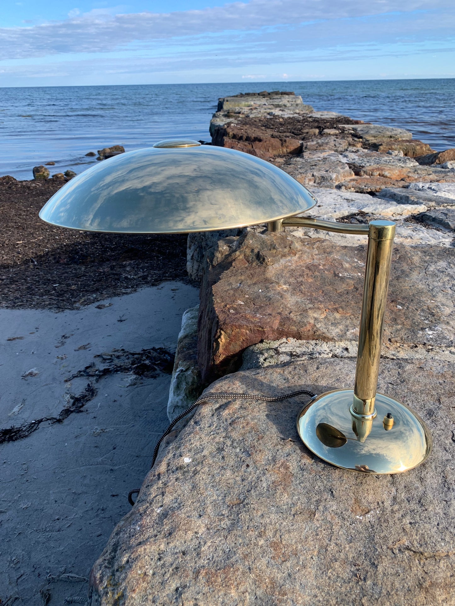 Egon Hildebrand messing lampe med svingarm