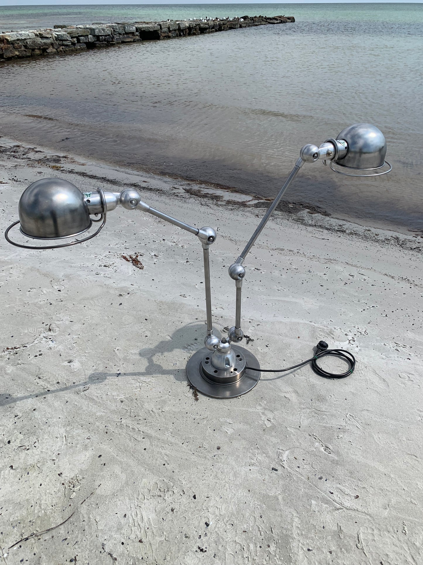 Jieldé bord/væg/loft lampe med dobbelt beslag og 2 x 2 arme