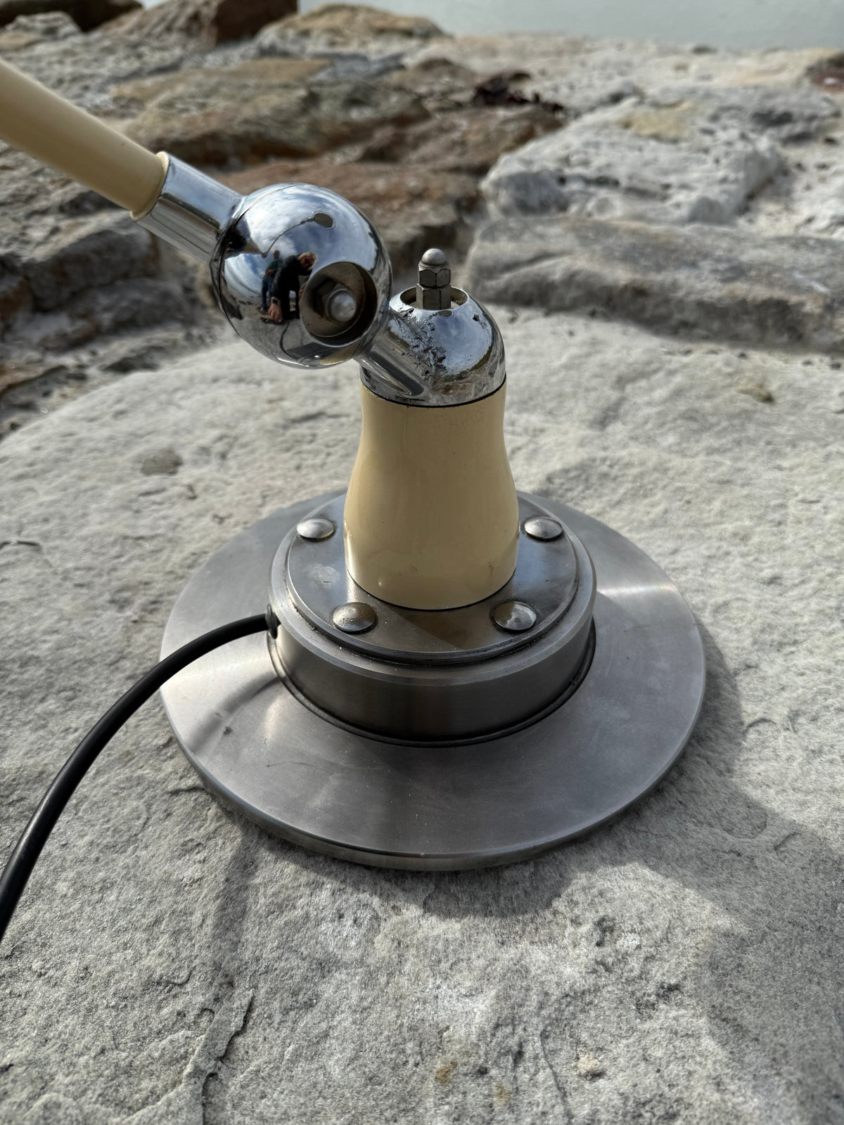 Jieldé bordlampe med to arme og blændskærm (Sjælden udgave)
