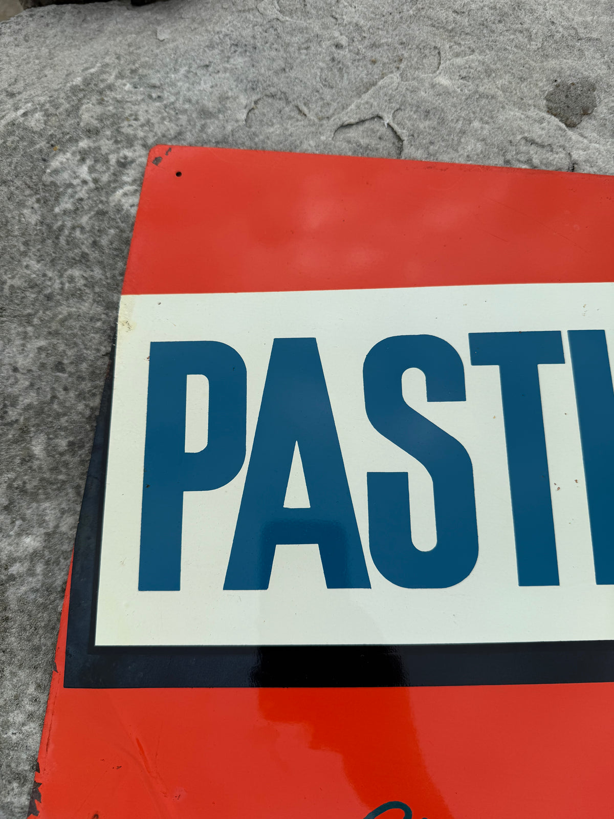 Pastis 51 reklameplade i litografisk stål fra 1957