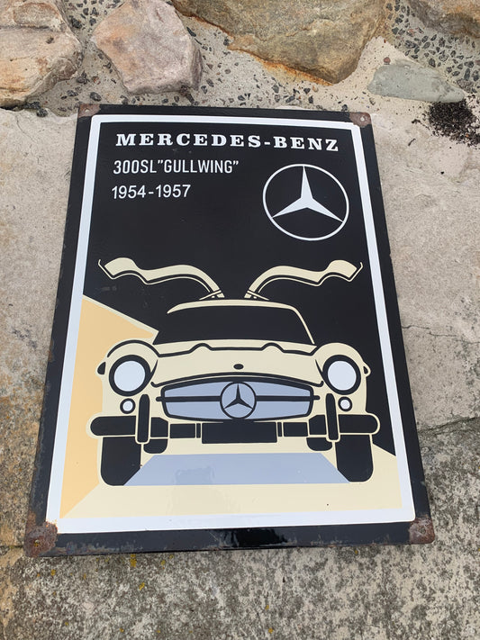 Mercedes emaljeskilt (hvælvet)