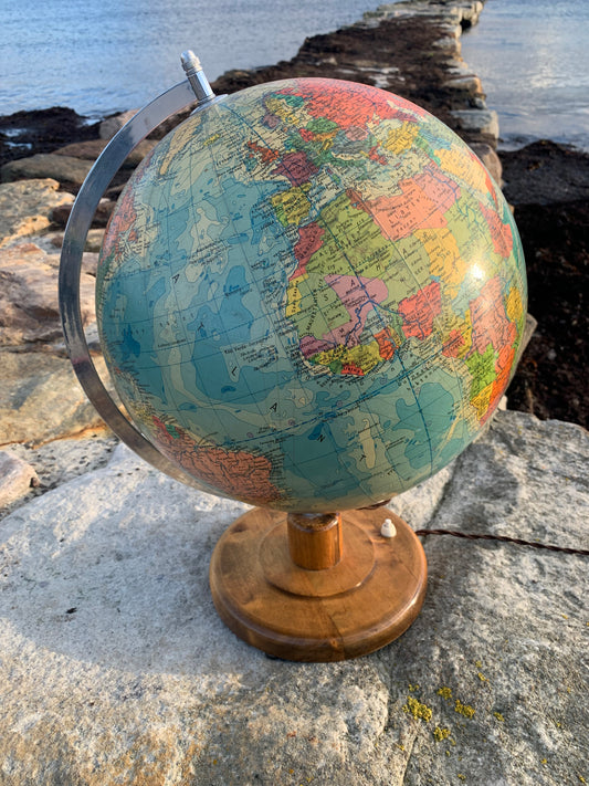 Globus i glas med lys (Stor udgave)