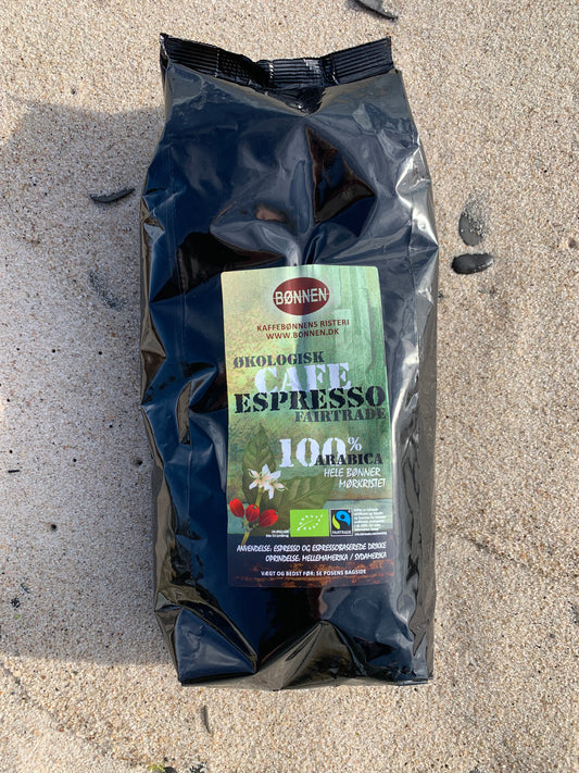Hele espresso kaffebønner - håndplukkede og økologiske 1 kg.