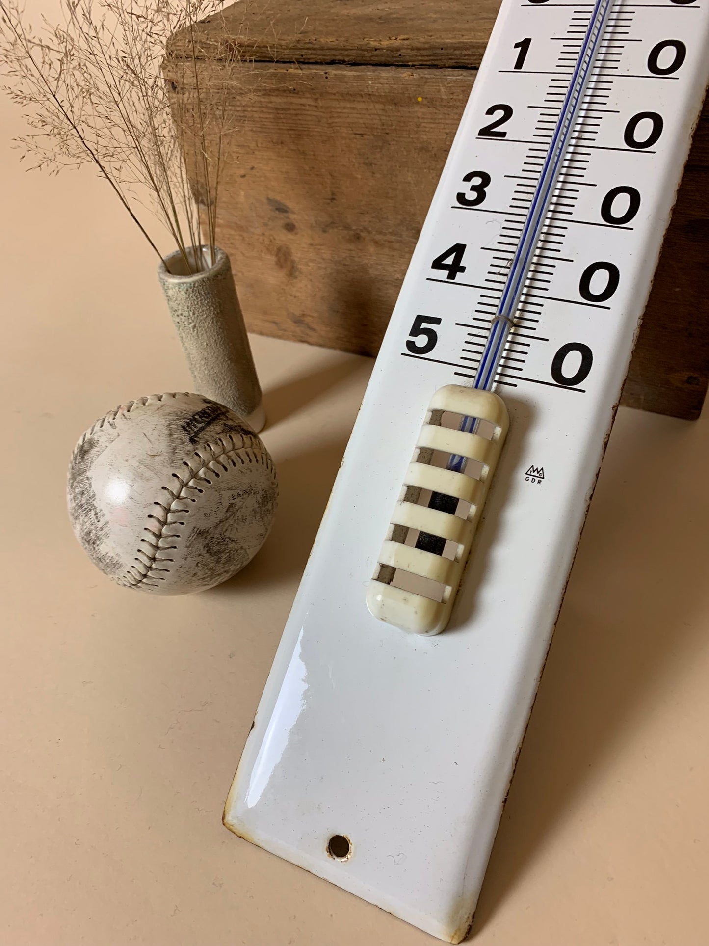 Skønt gammelt emaljetermometer