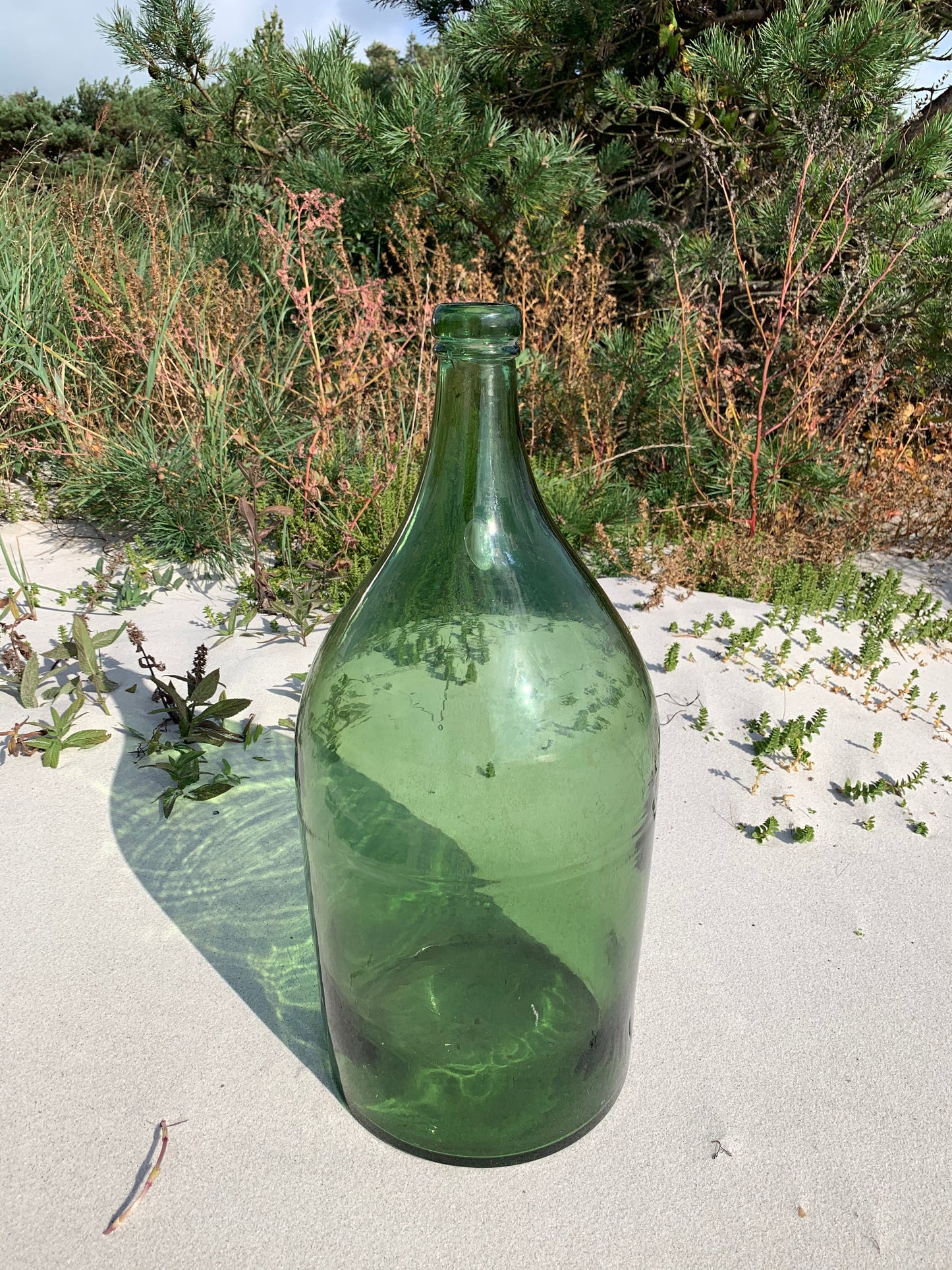 Stor glasflaske - Grøn